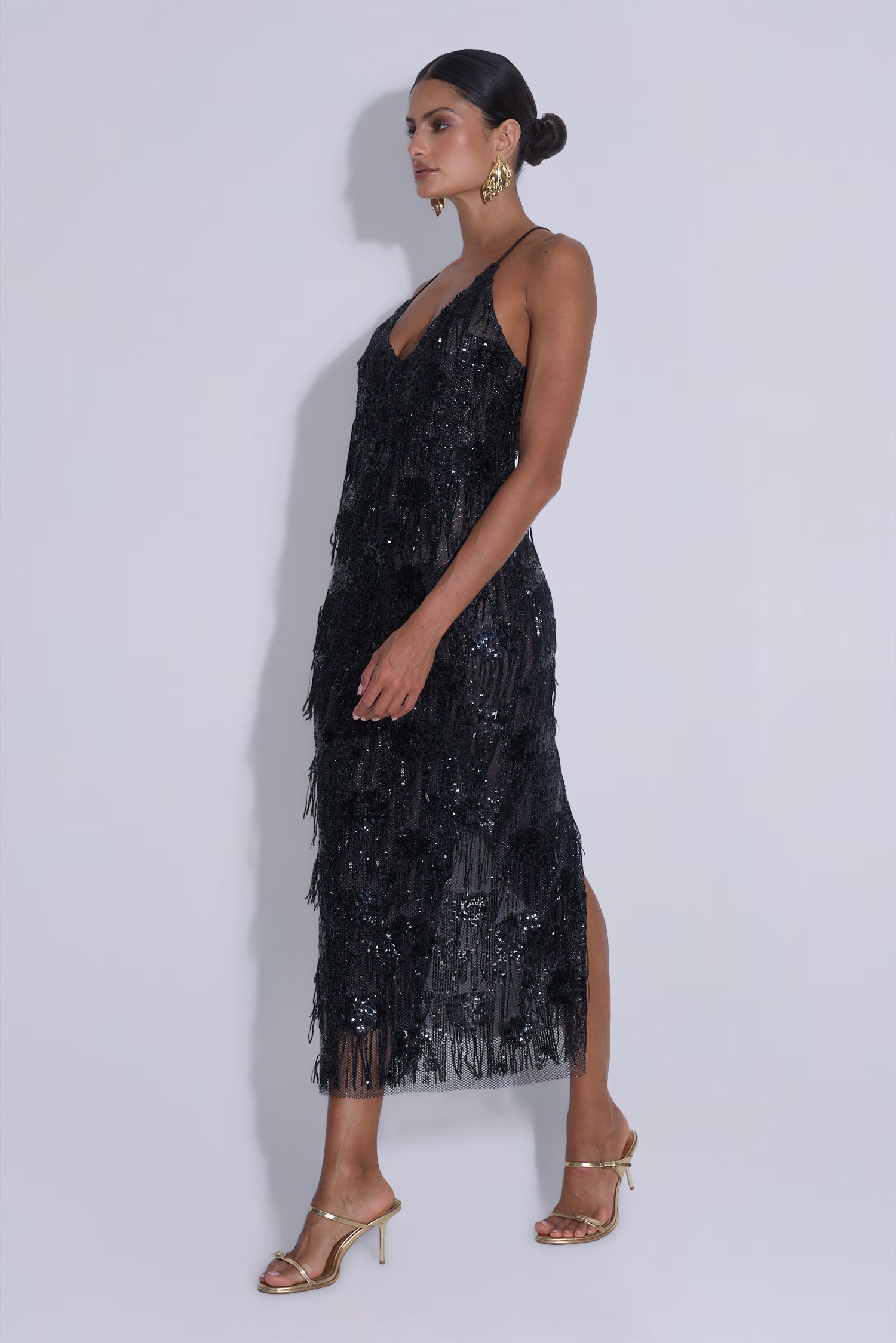 Sera Dress - Black Fringe