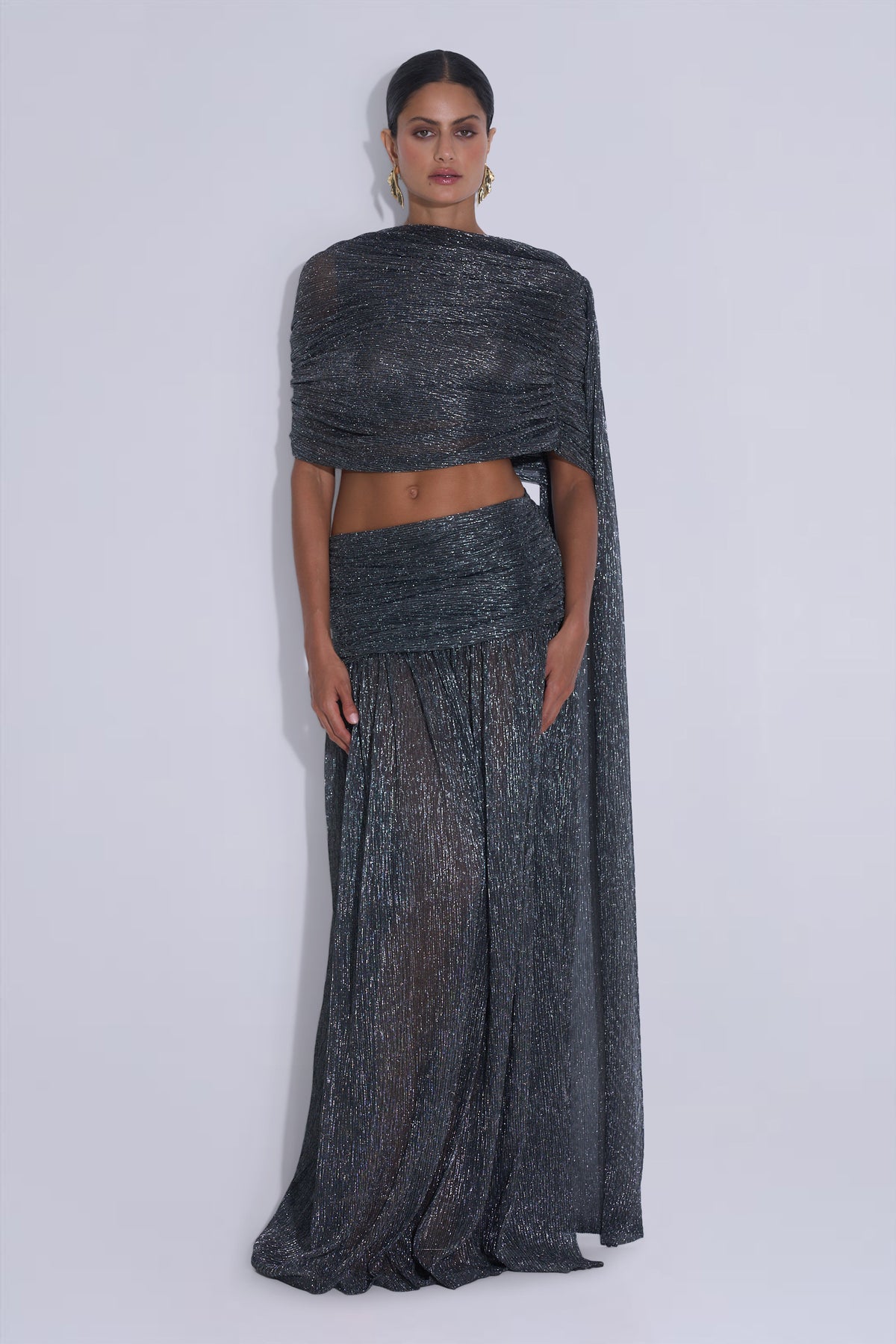 Yves Skirt - Gunmetal Moonlight