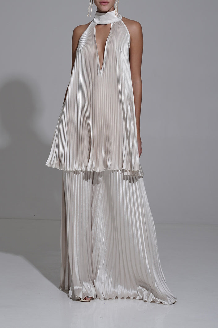 Bisous Pleated Pant - Champagne