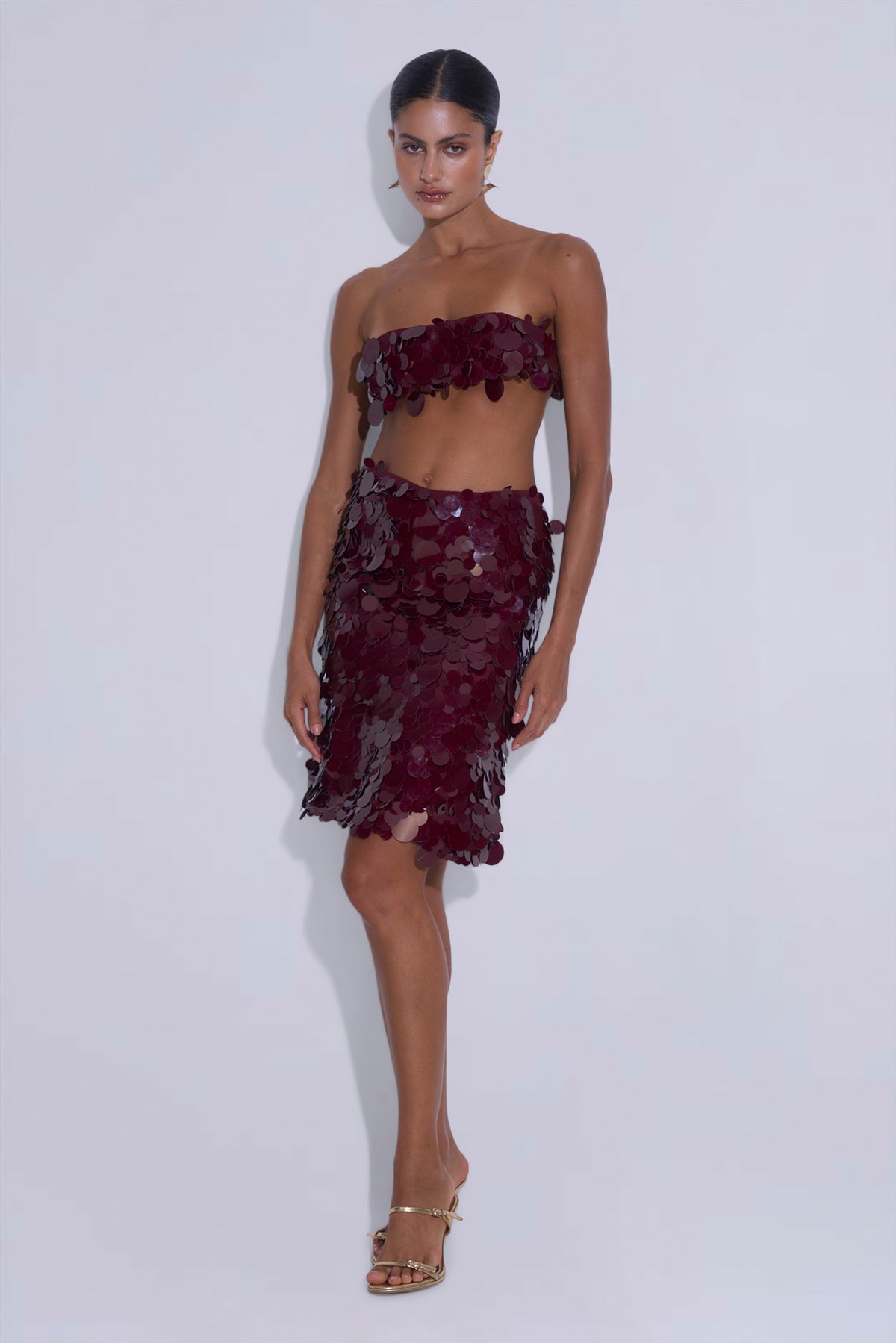 Gia Tube Top - Maroon Disco
