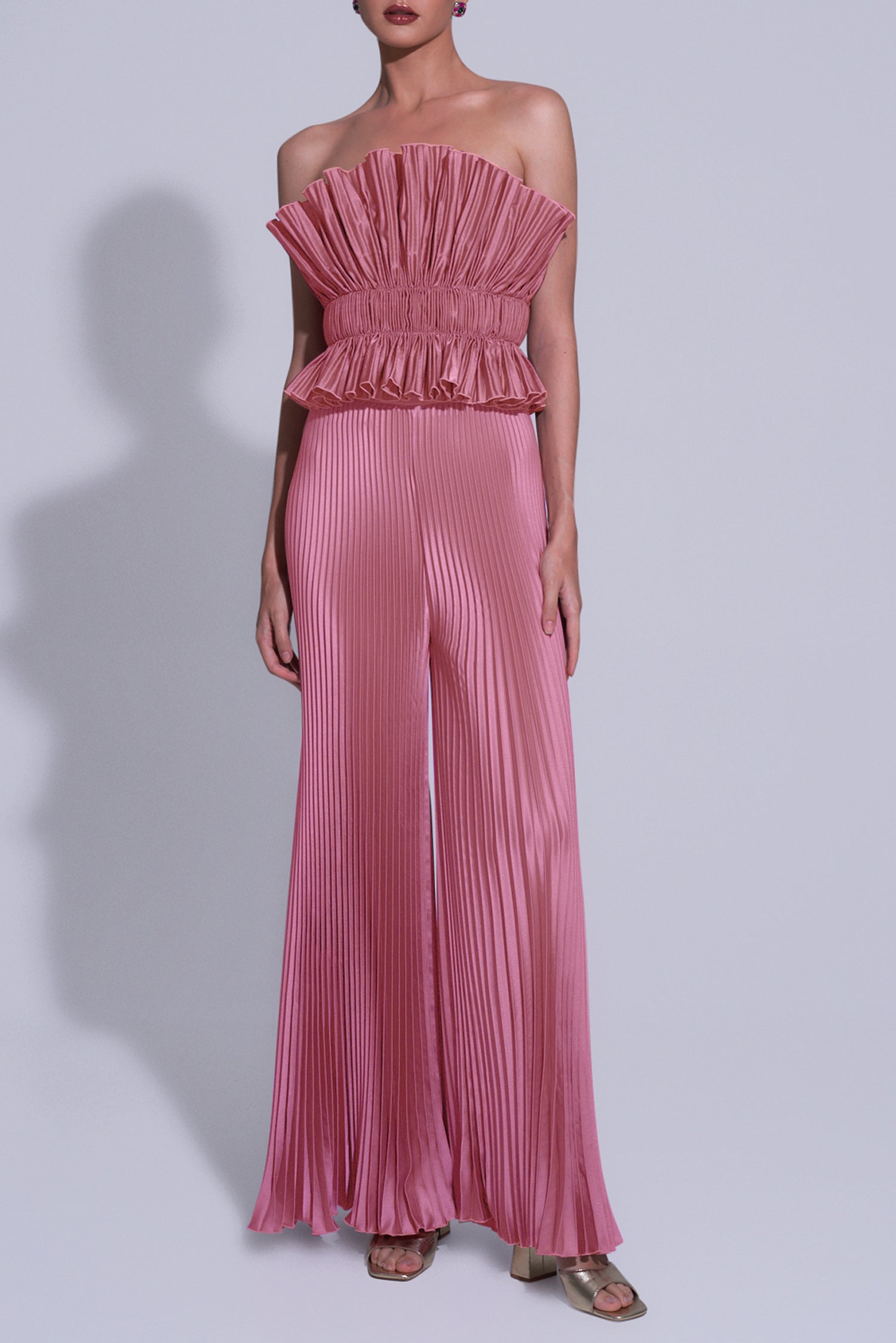 Bisous Pleated Pant - Dusty Rose