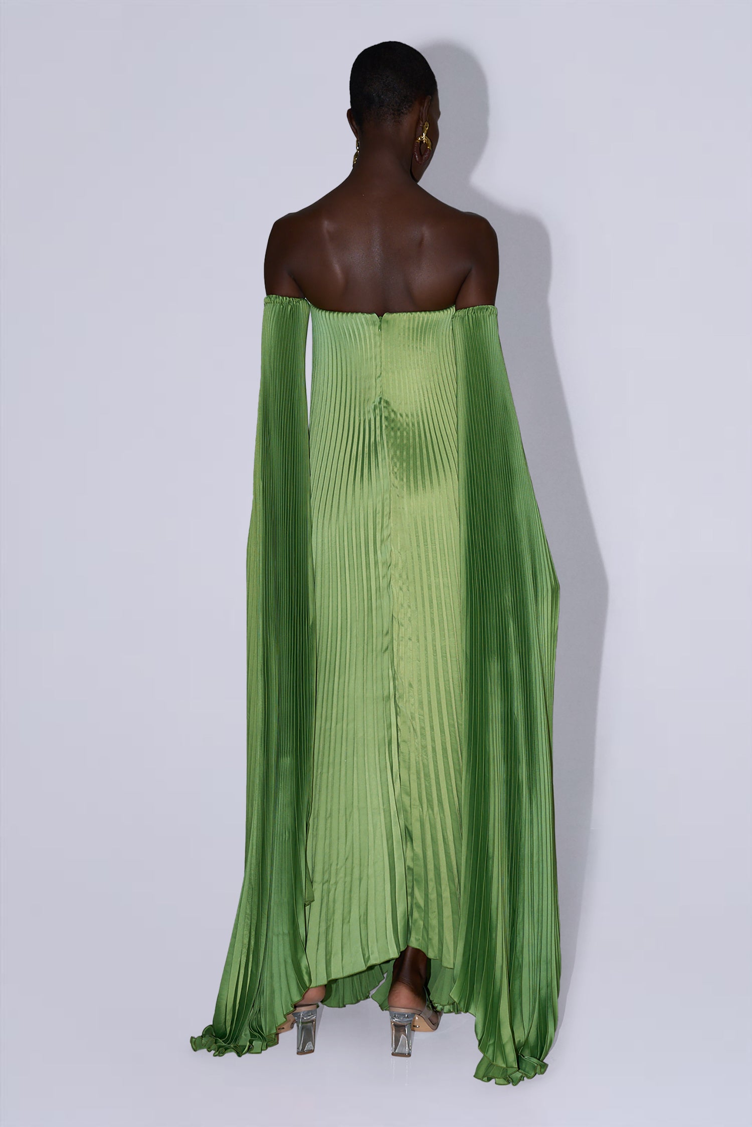 Black Tie Gown Drama Sleeves - Venom