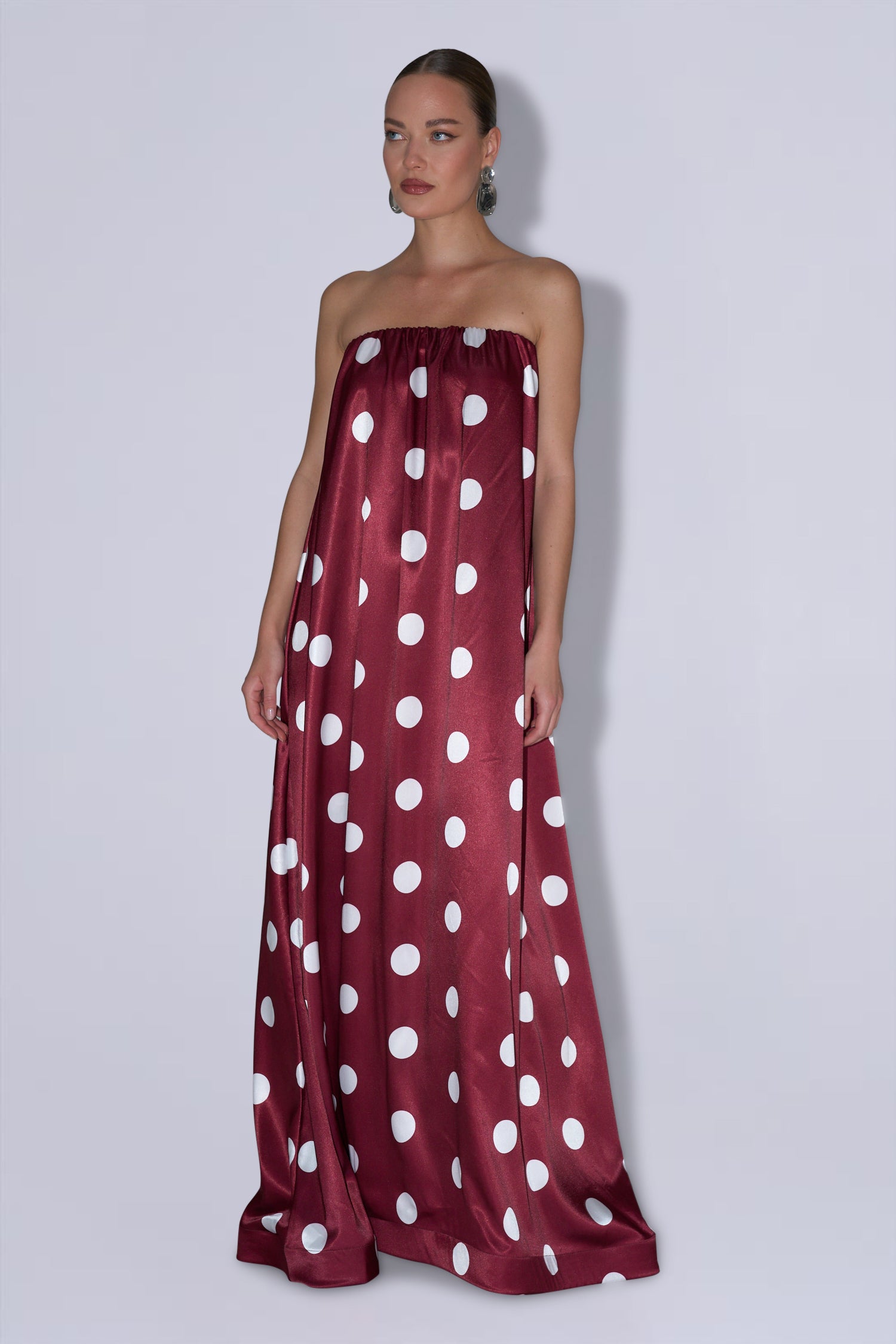 Costiera Dress - Polka Wine