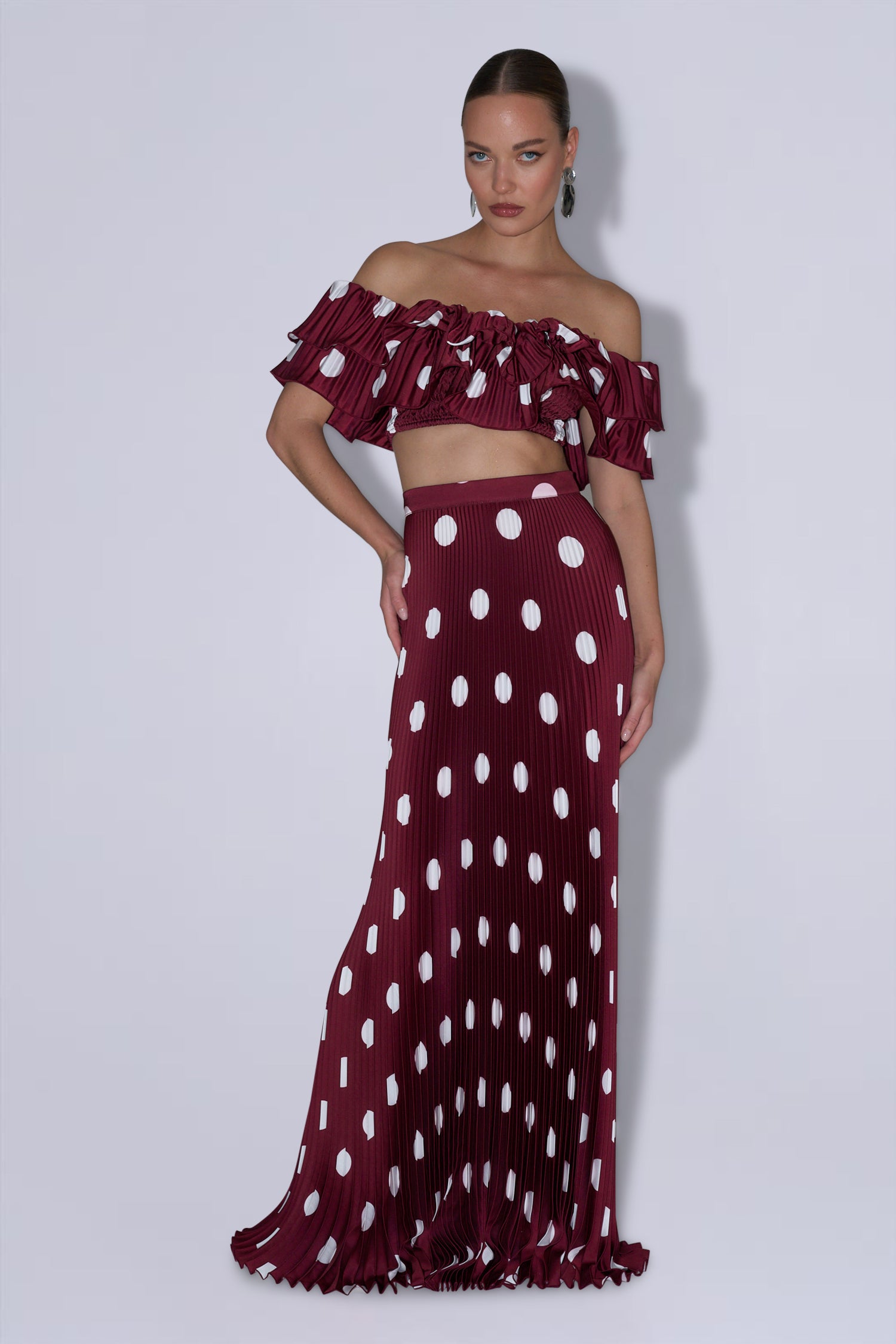 Debut Top - Polka Wine