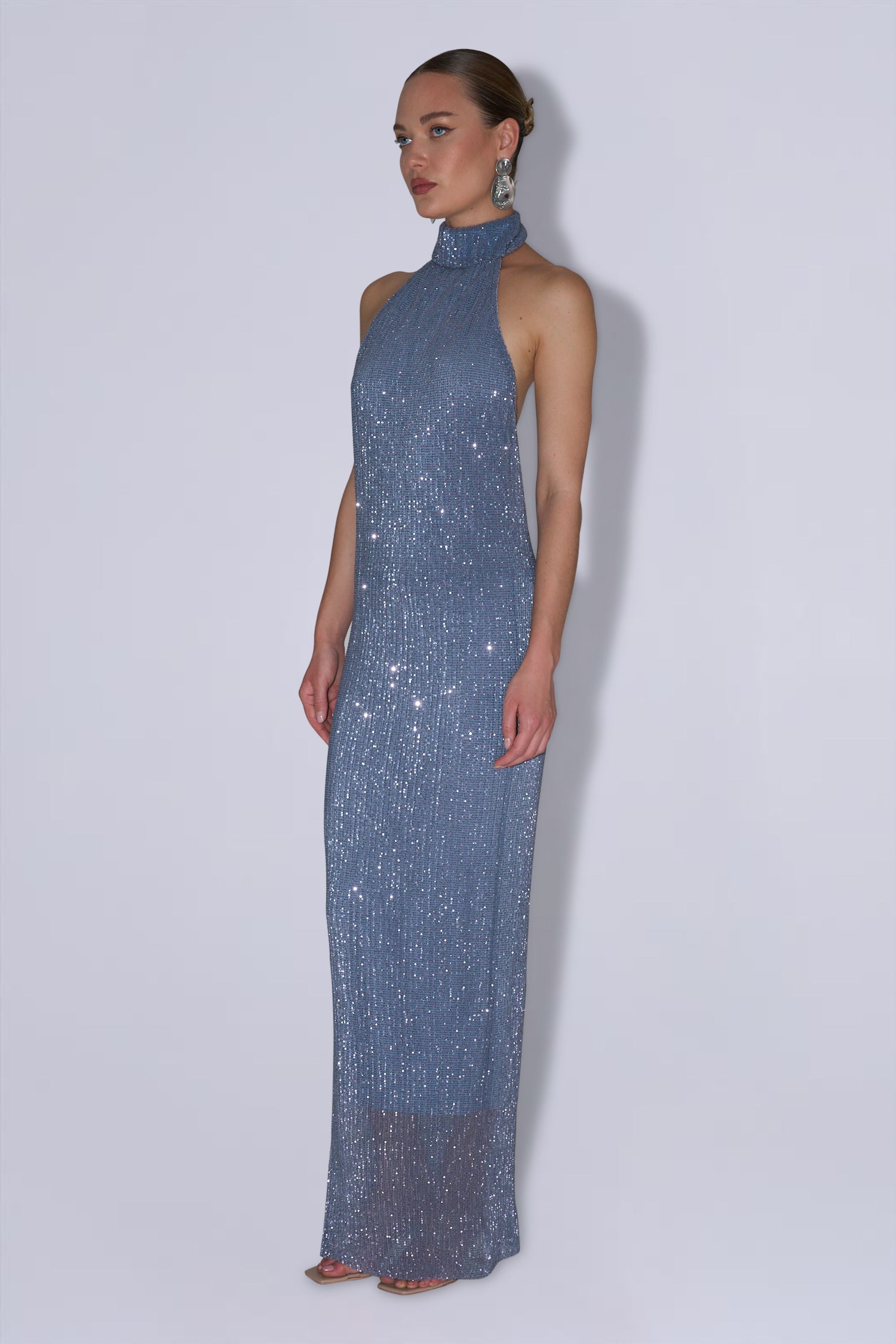 Casablanca Gown - Steel Sequin