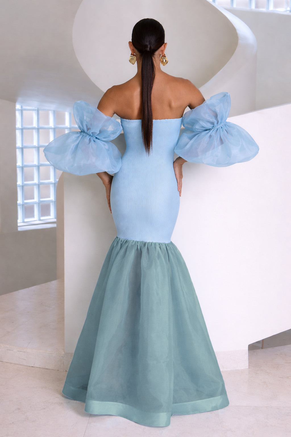 Vanity Sleeved Gown - Oyster