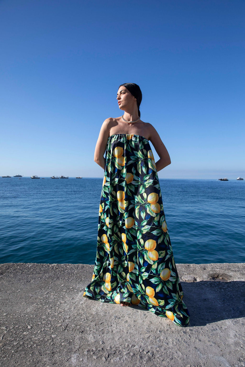 Costiera Dress - Navy Limone