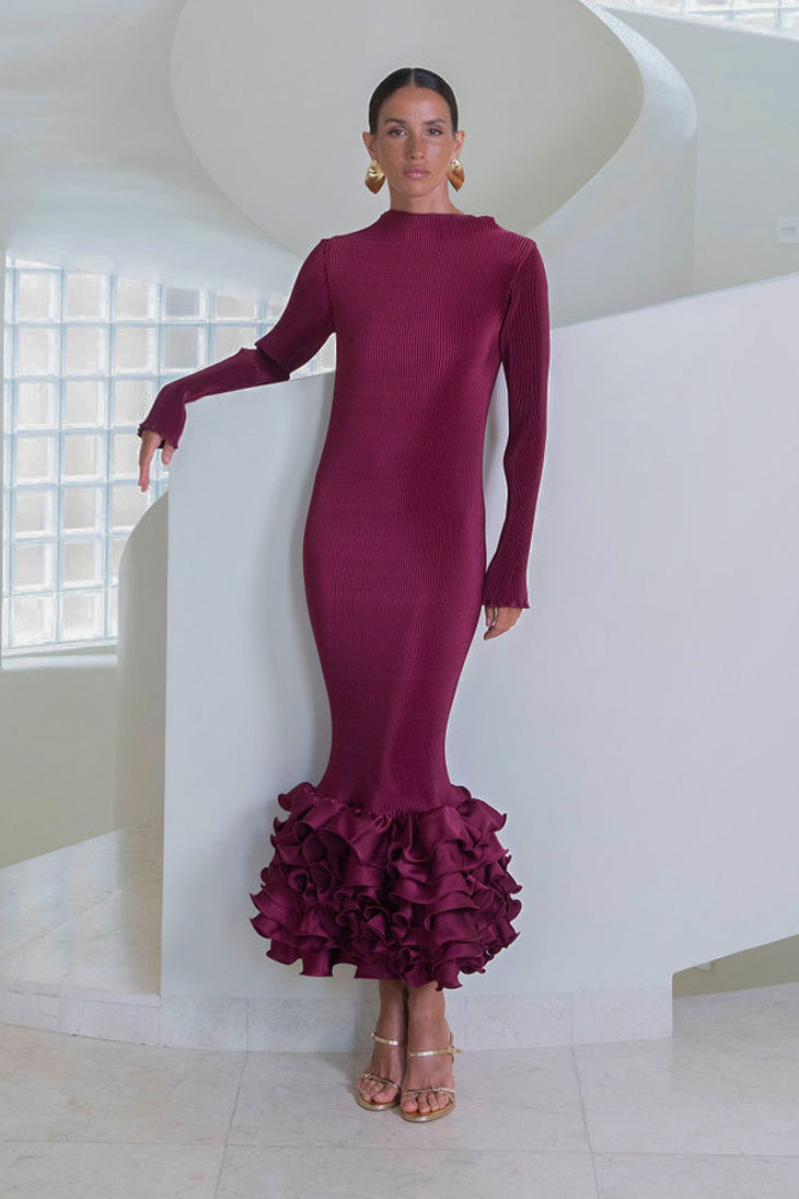 Campbell Cocktail Dress - Wine