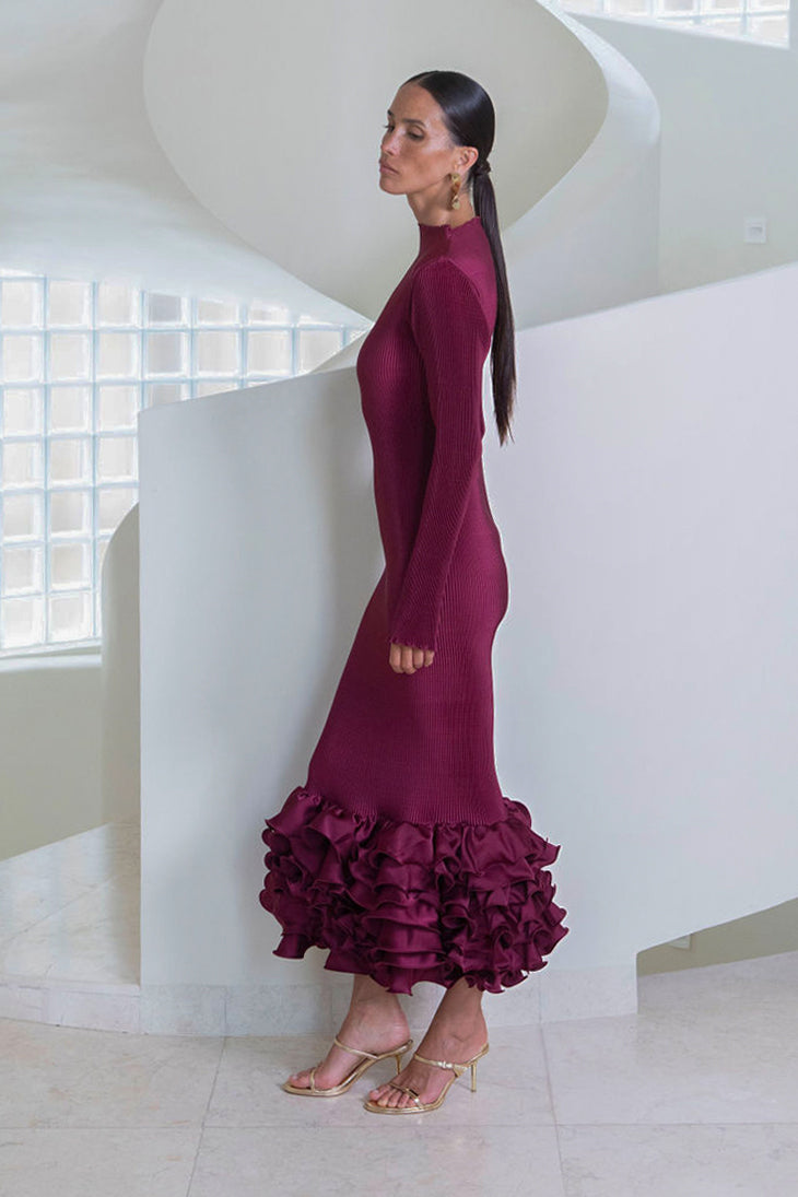 Campbell Cocktail Dress - Wine