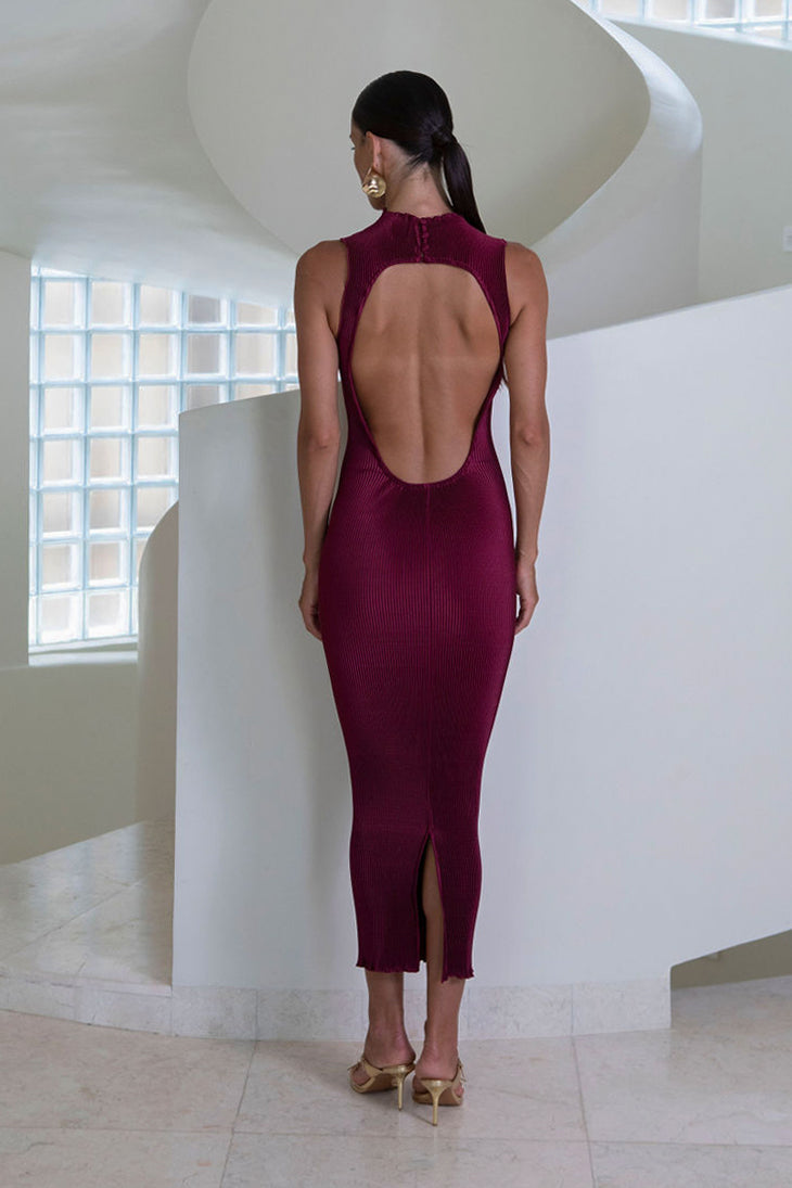 Gisele Sleeveless Dress - Wine