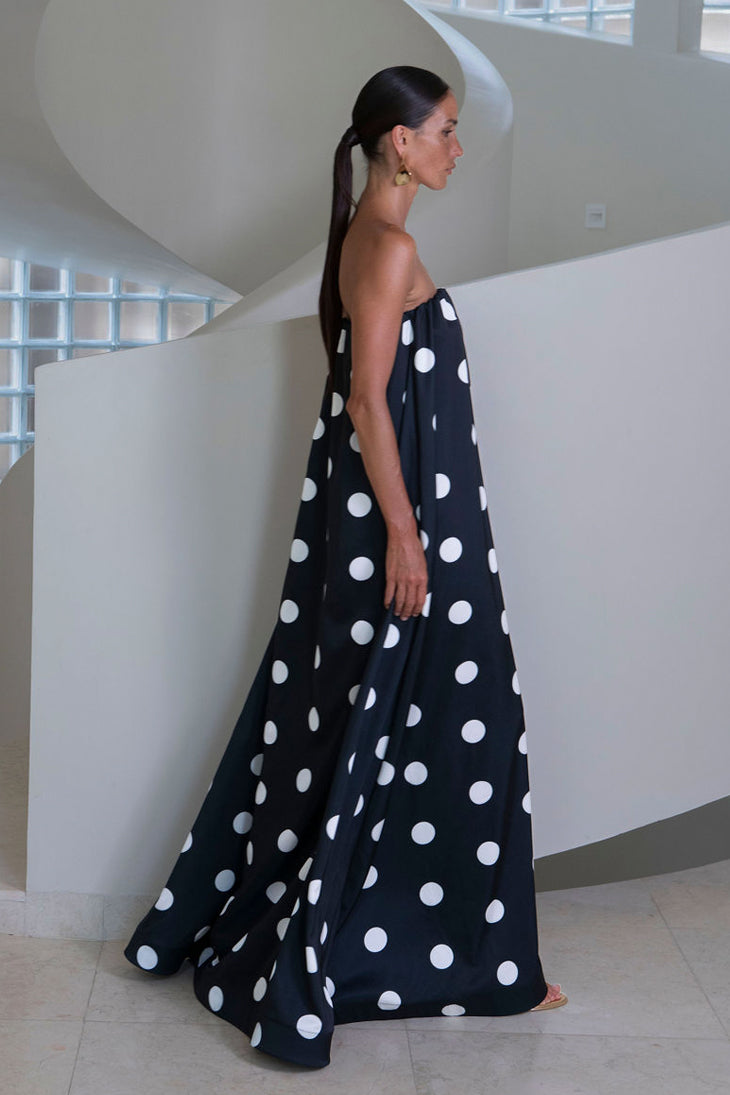 Costiera Dress - Polka Noir