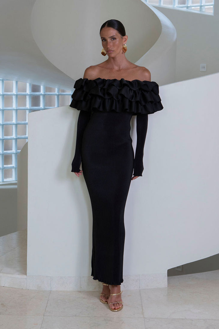 Paris Sleeved Tube Dress - Noir