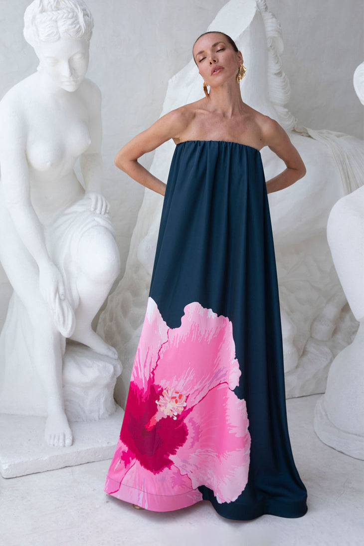 Costiera Dress - Hibiscus Midnight