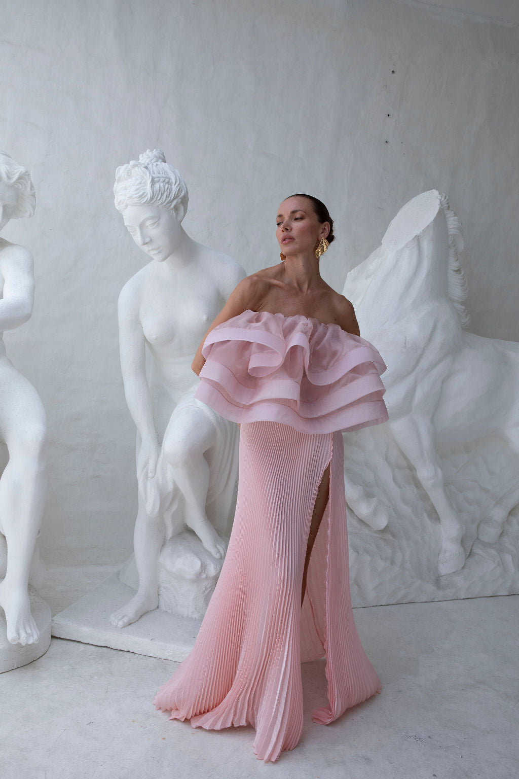 Sicilian Strapless Top - Blush Organza