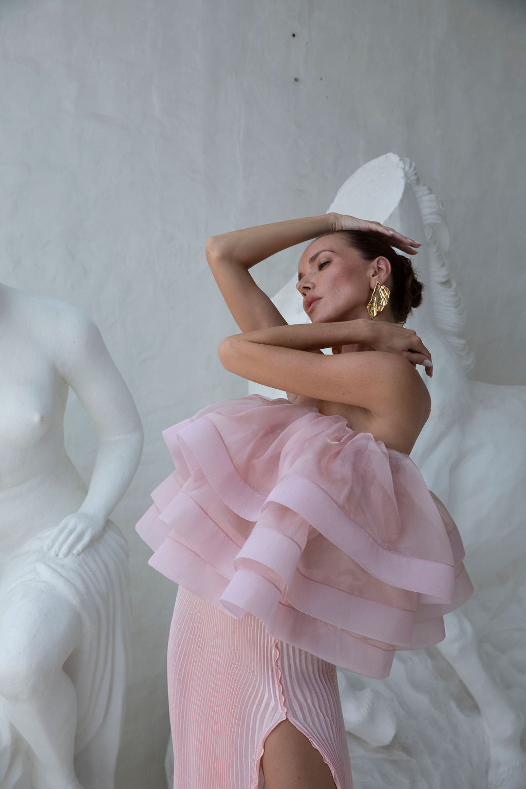 Sicilian Strapless Top - Blush Organza