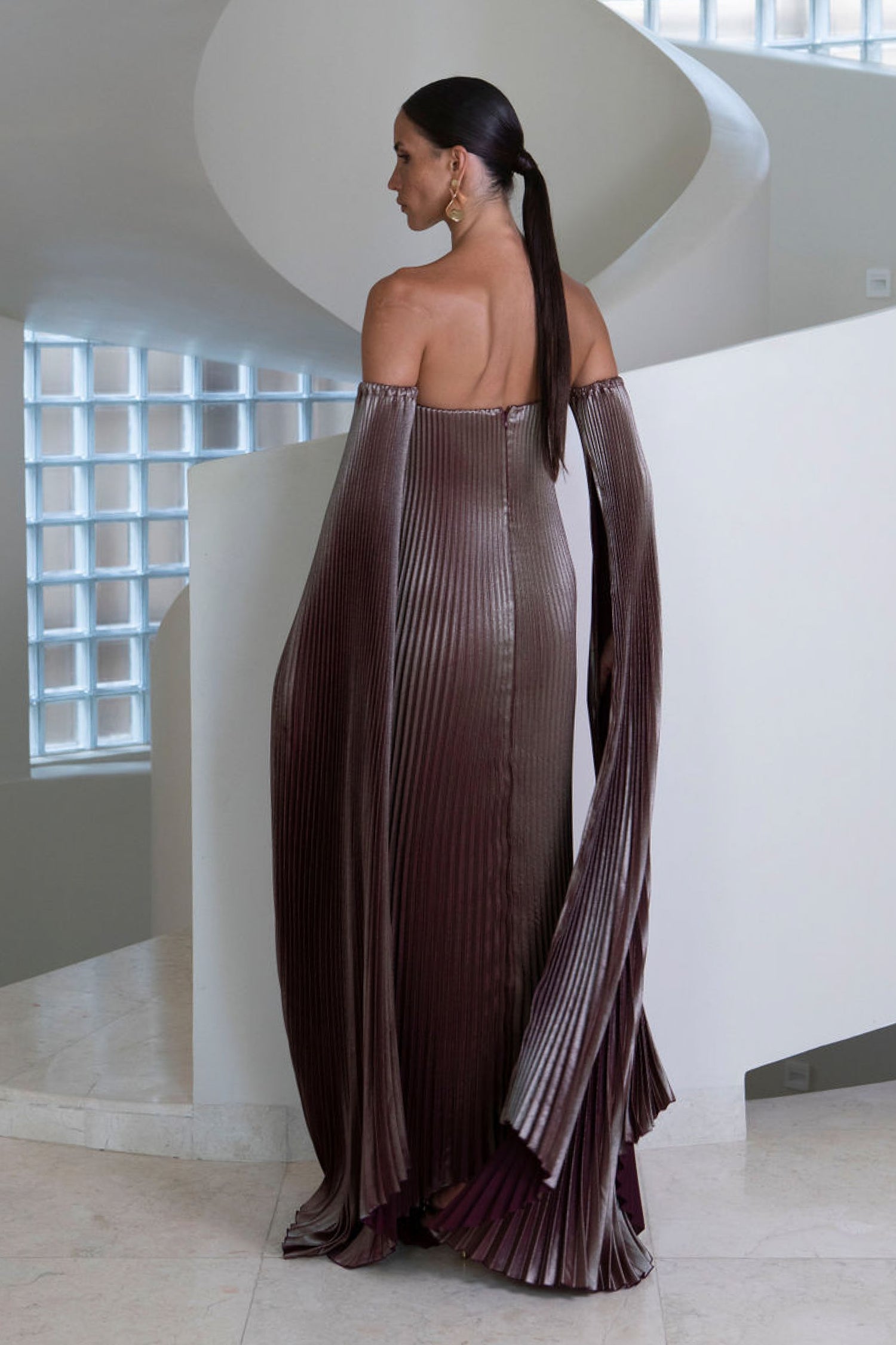 Black Tie Gown Drama Sleeves - Amaro Shine