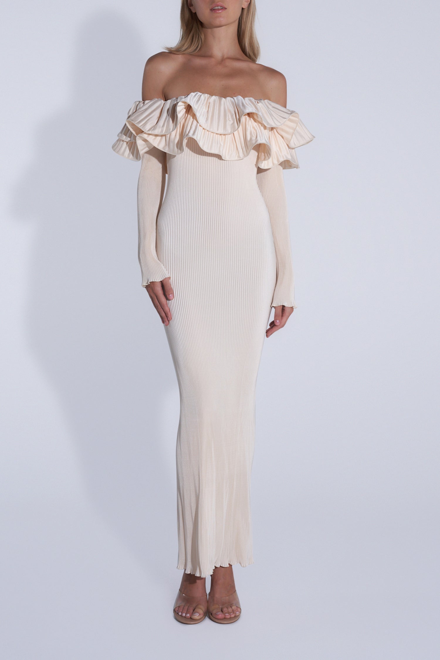 Debut Sleeved Gown - Bone