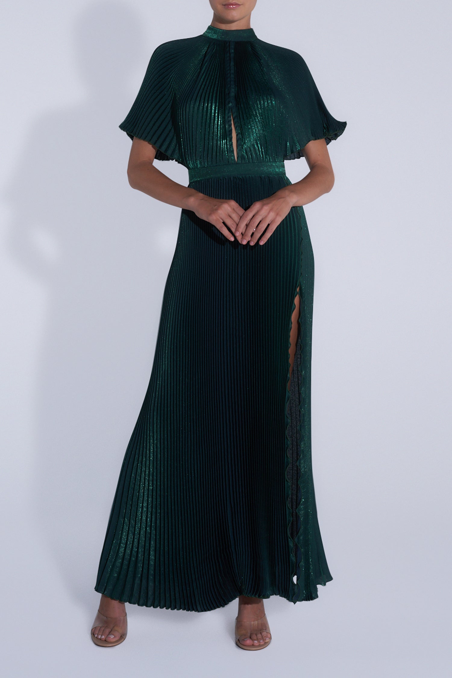 Elite Split Gown - Pine Shimmer