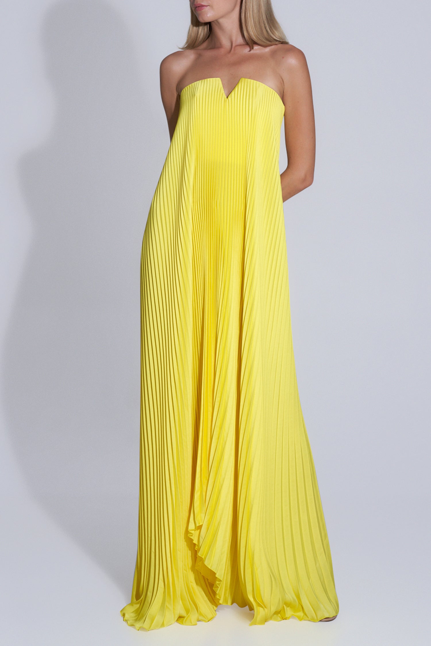 yellow black tie dress