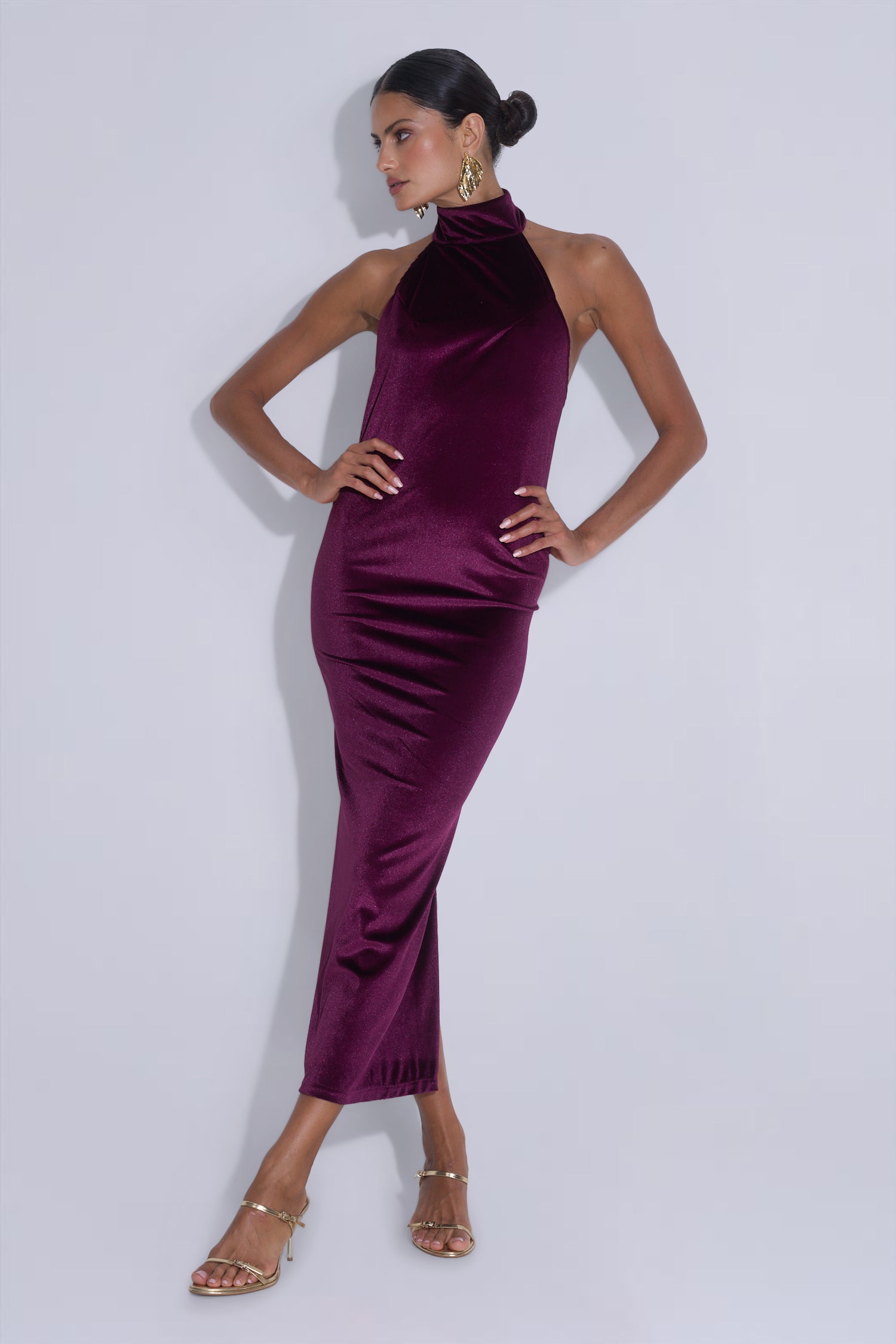 Sloane Dress - Plum Velvet