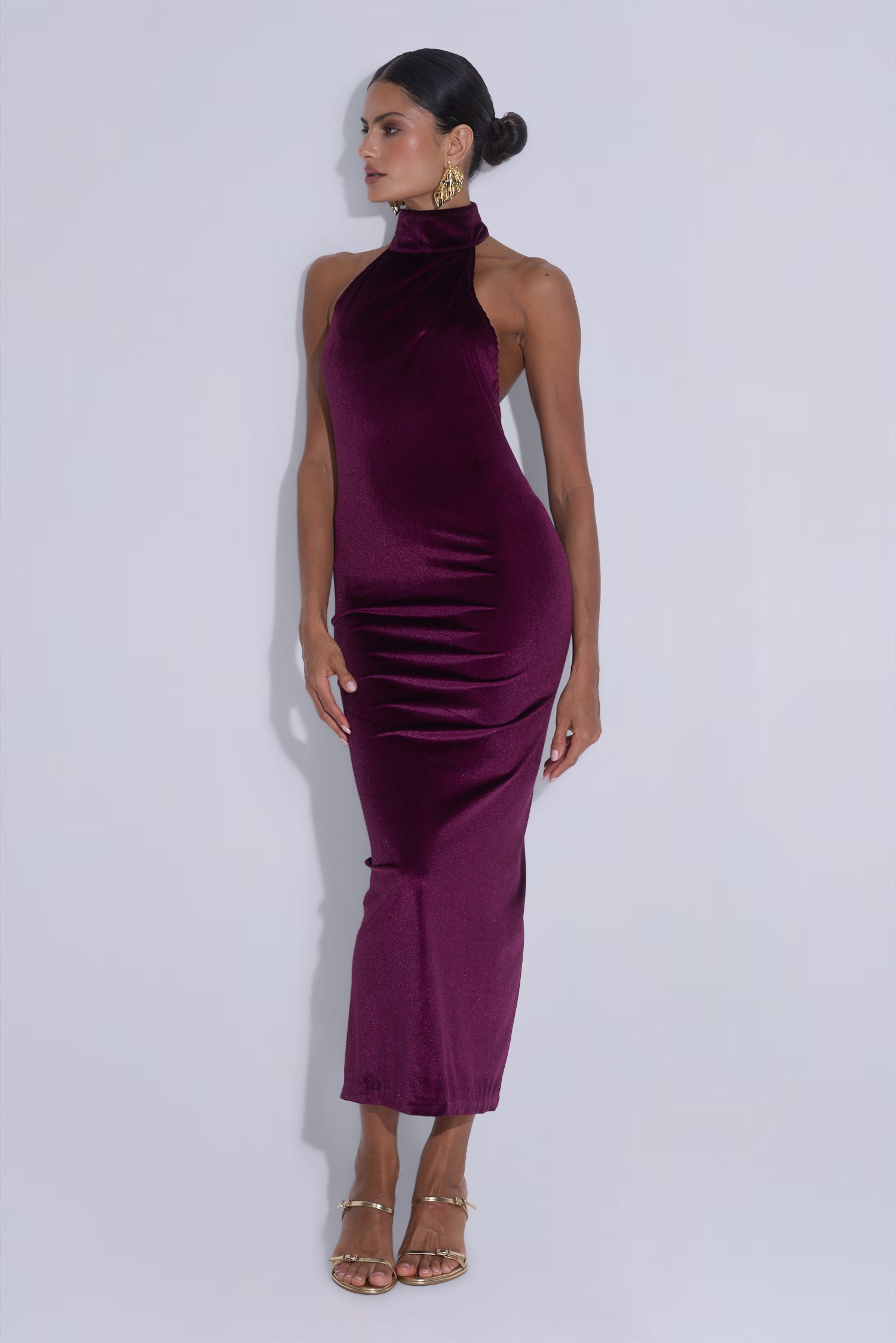 Sloane Dress - Plum Velvet