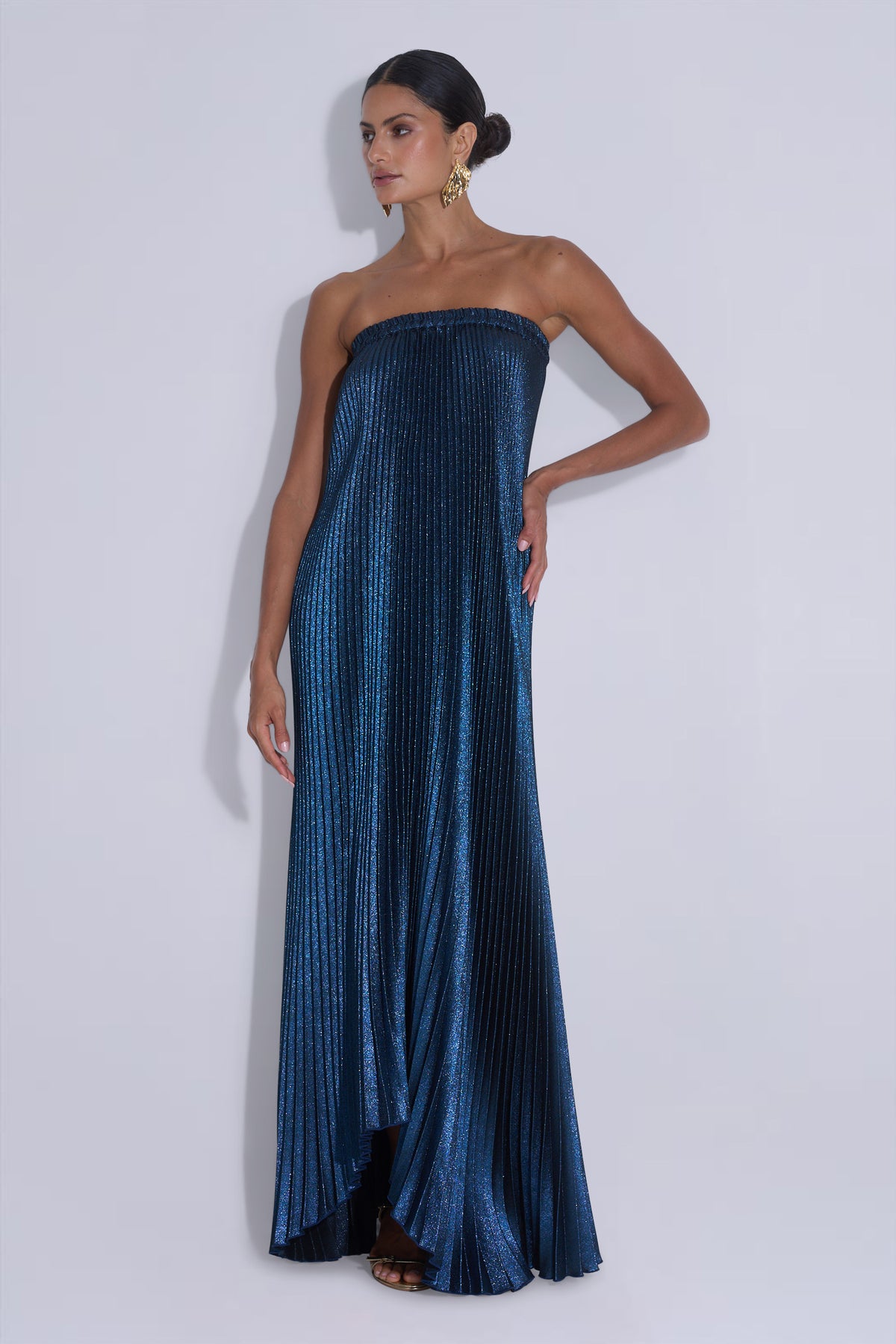 Bisous Strapless Gown - Electric Glitter