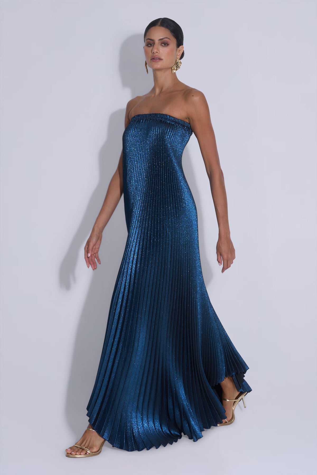 Bisous Strapless Gown - Electric Glitter