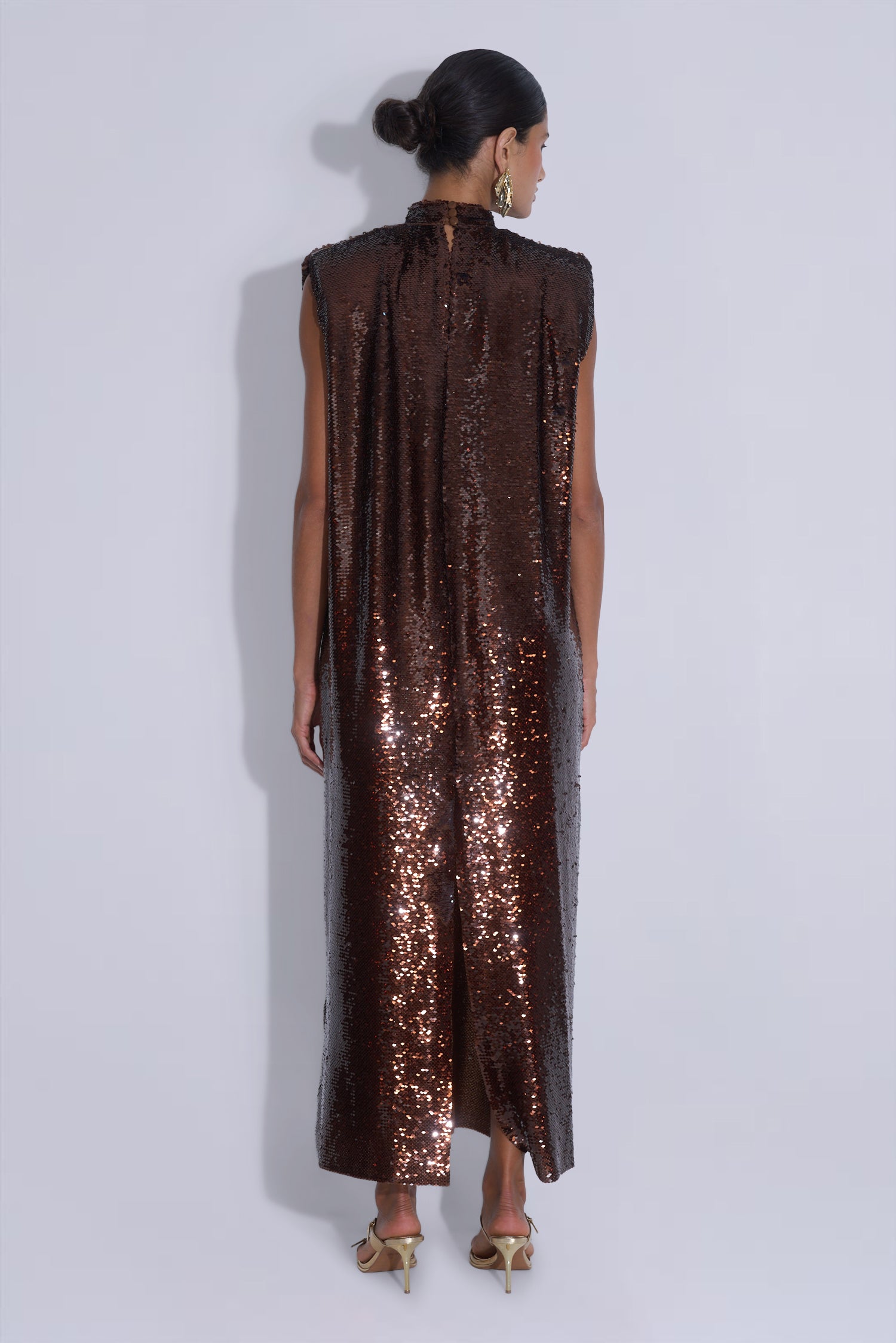 Dalida Dress - Chestnut Sequin