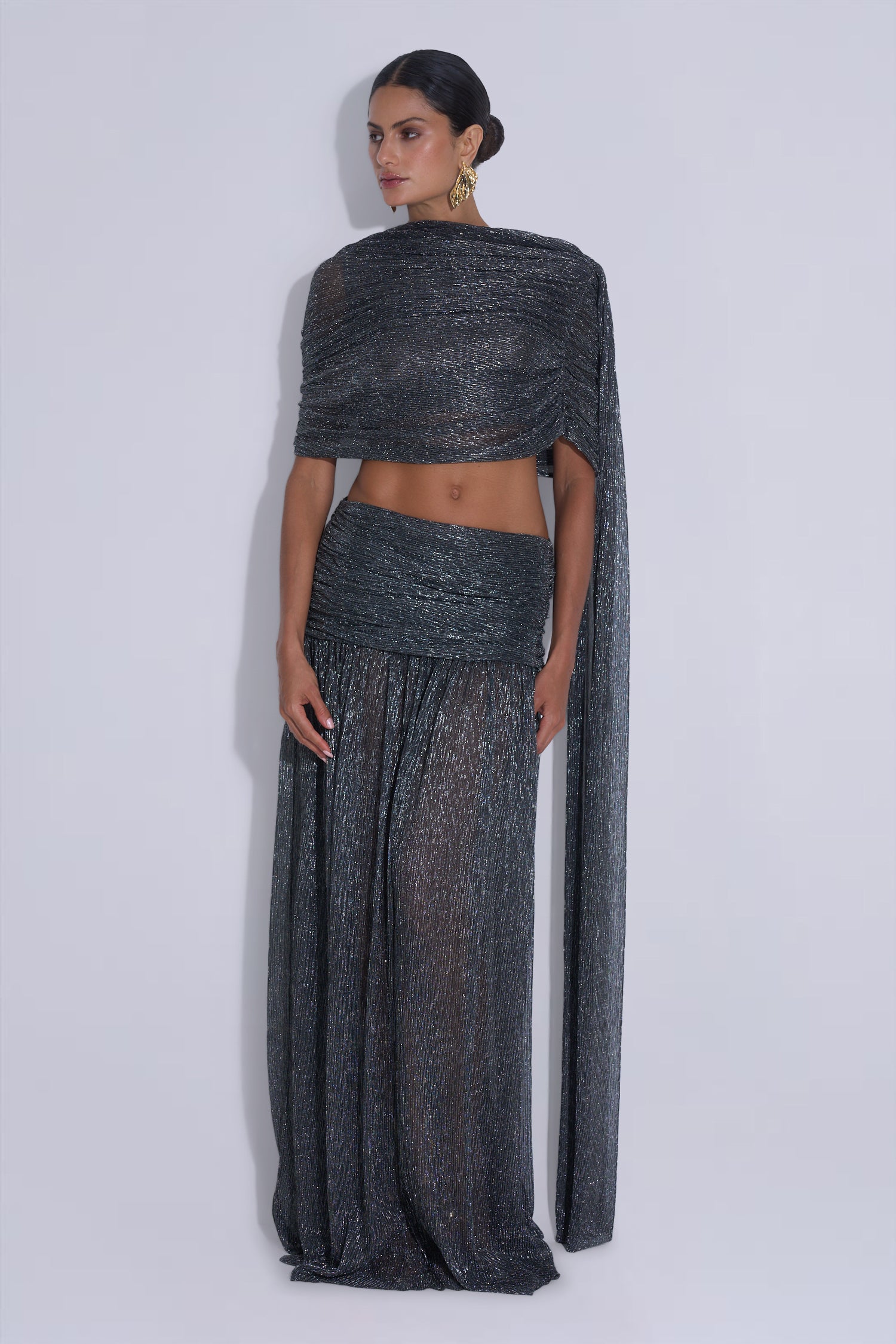 Yves Skirt - Gunmetal Moonlight