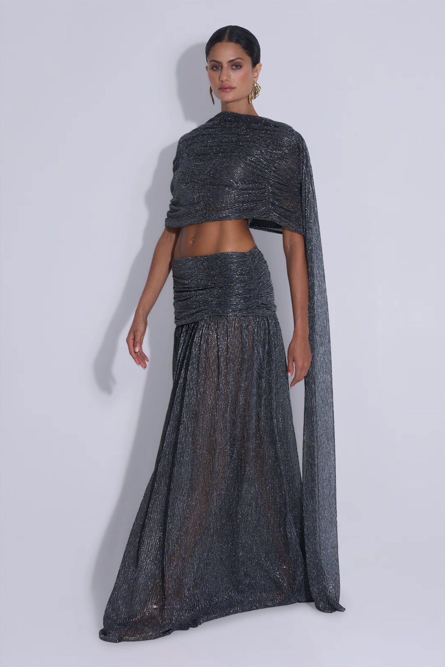 Yves Skirt - Gunmetal Moonlight