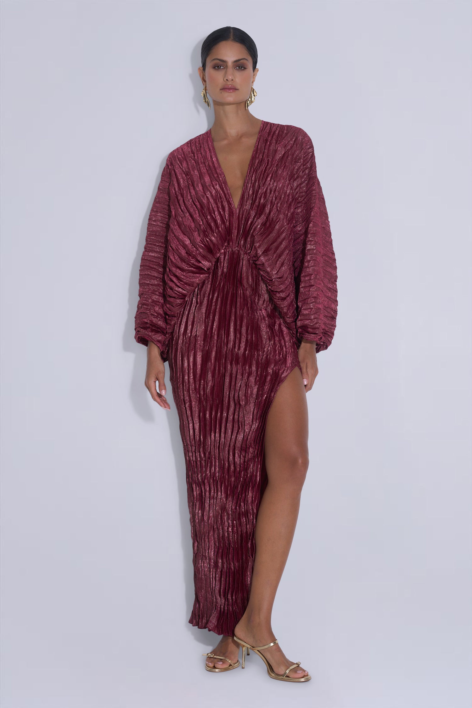 De Luxe Gown - Wine Shimmer