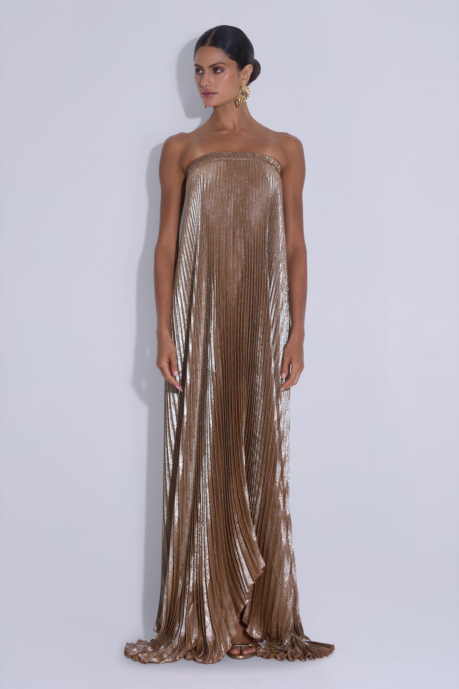 Bisous Strapless Gown - Suede Shimmer