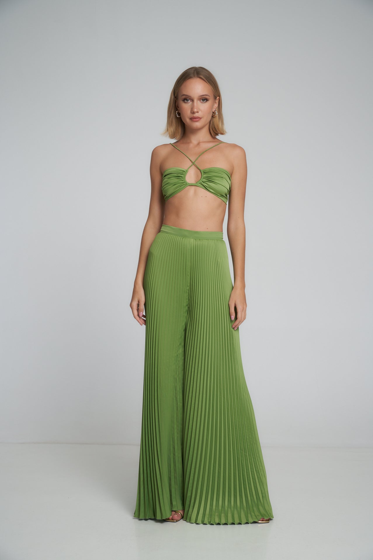 Bisous Pleated Pant - Fern