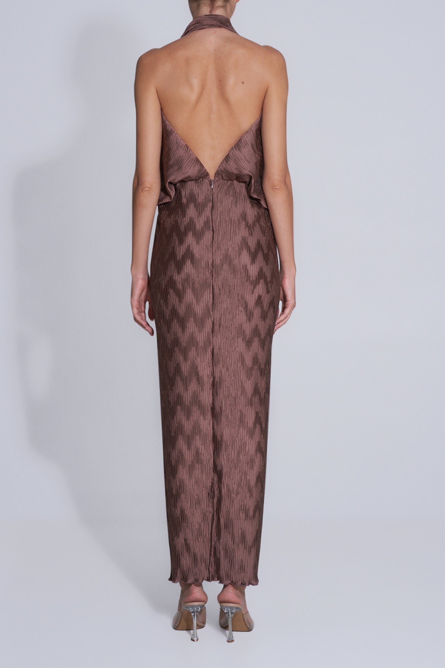 Riviera Sleeveless Gown - Chocolate