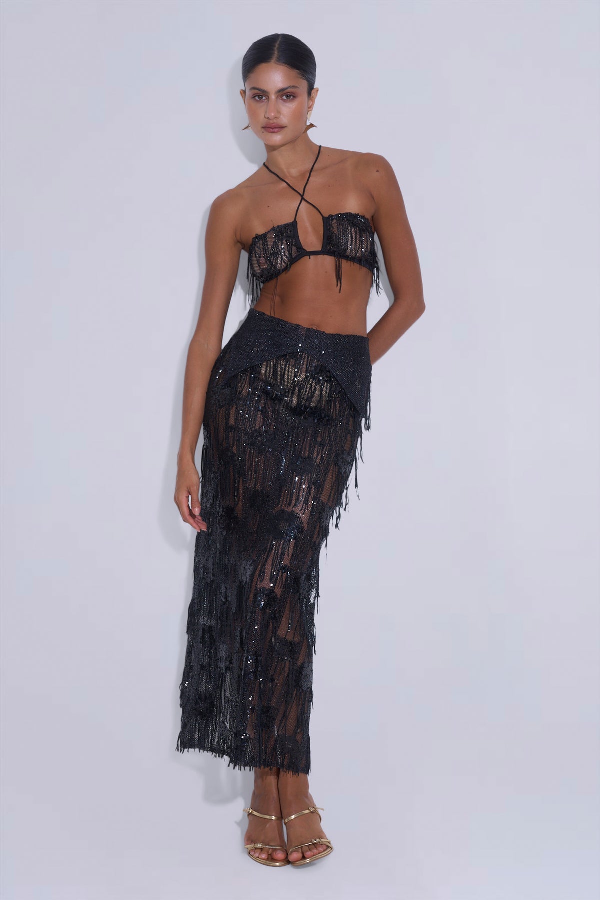 Sera Top - Black Fringe