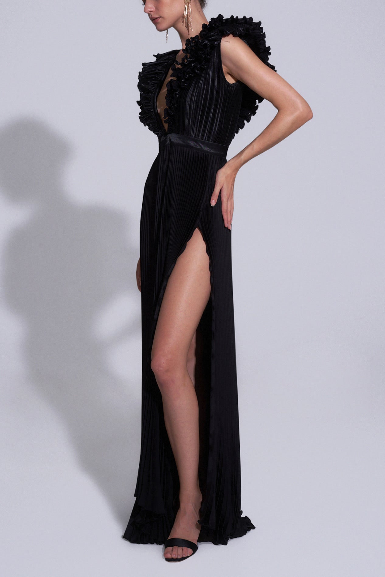 Tuileries Split Gown - Noir