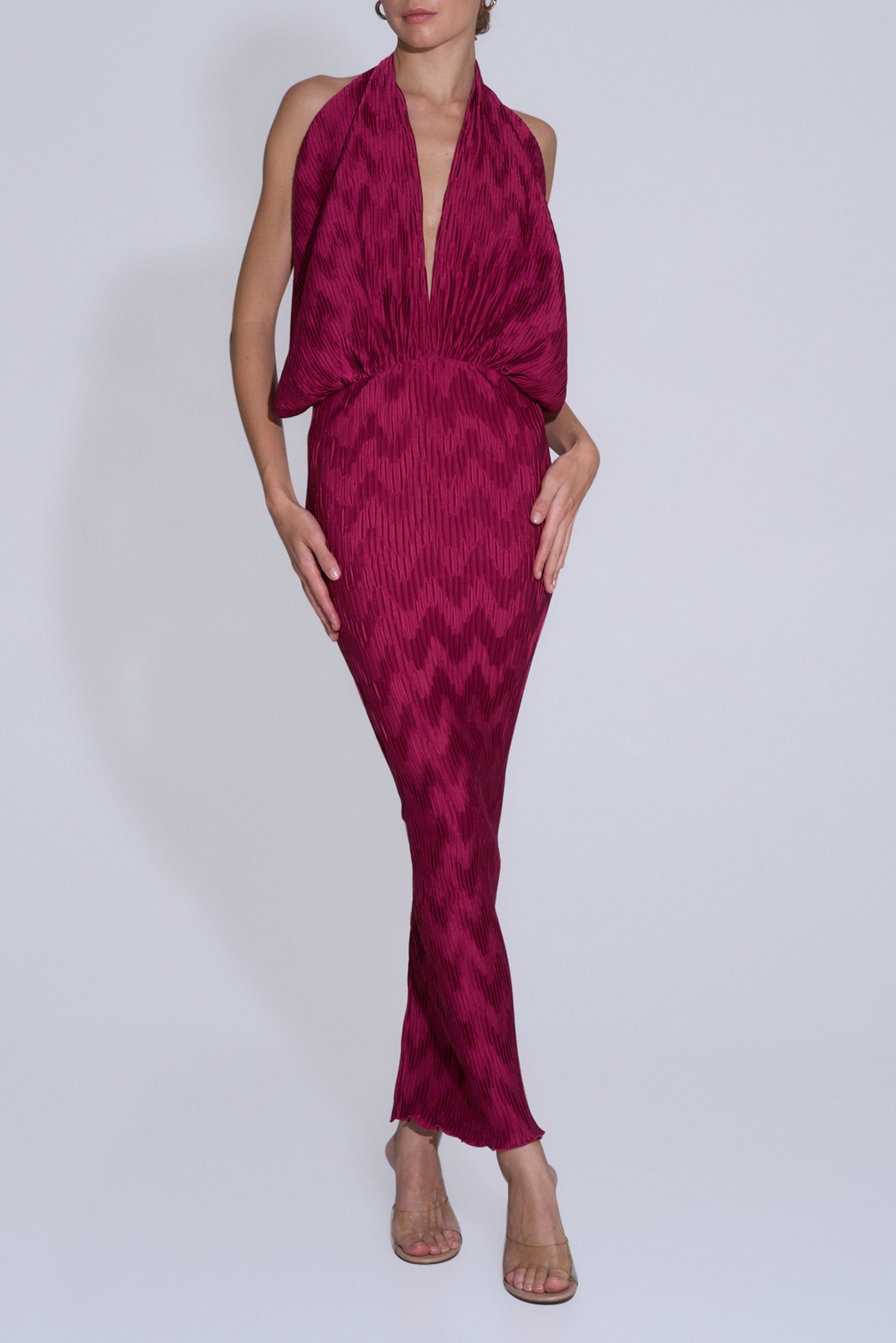 Riviera Sleeveless Gown - Chianti