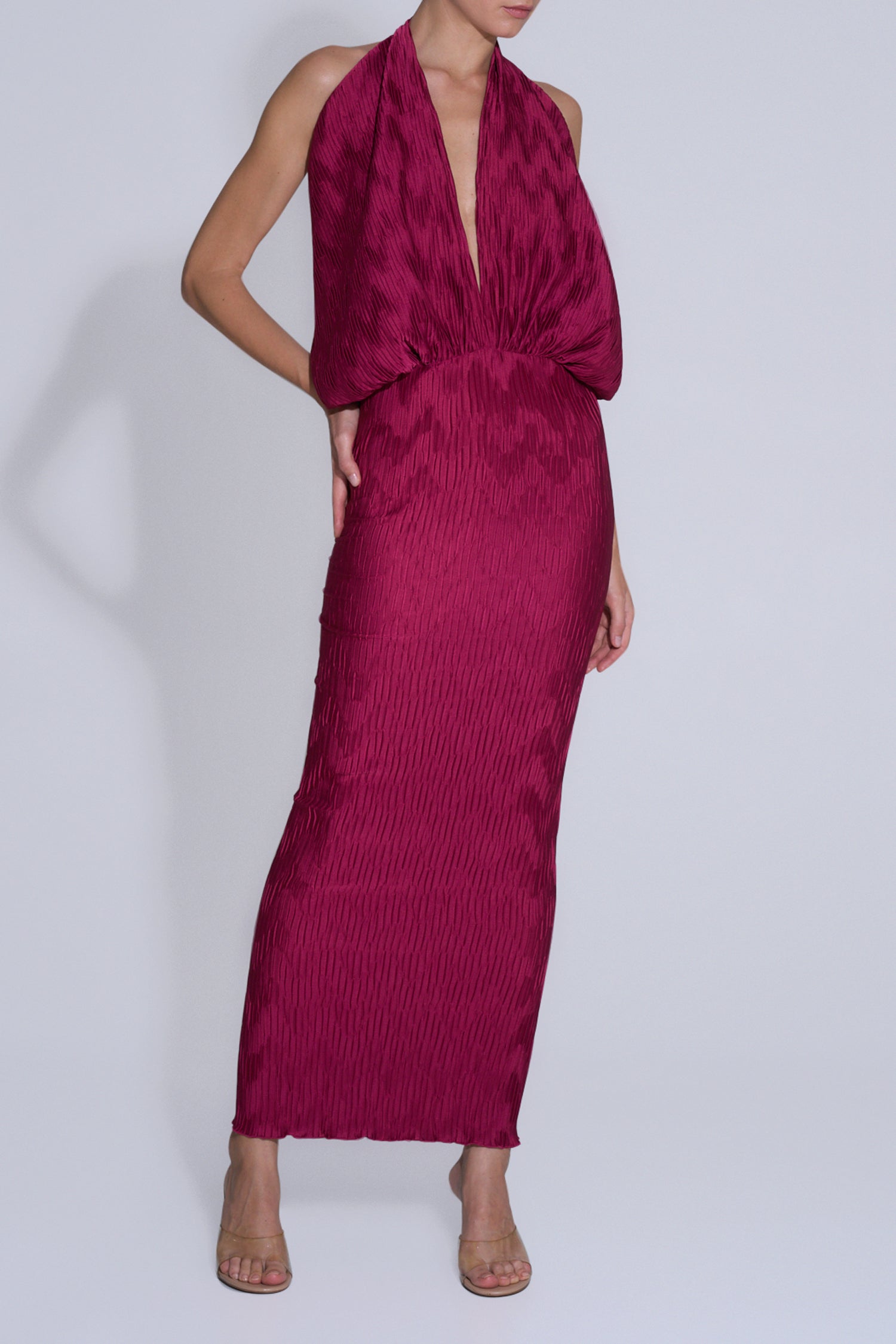 Riviera Sleeveless Gown - Chianti