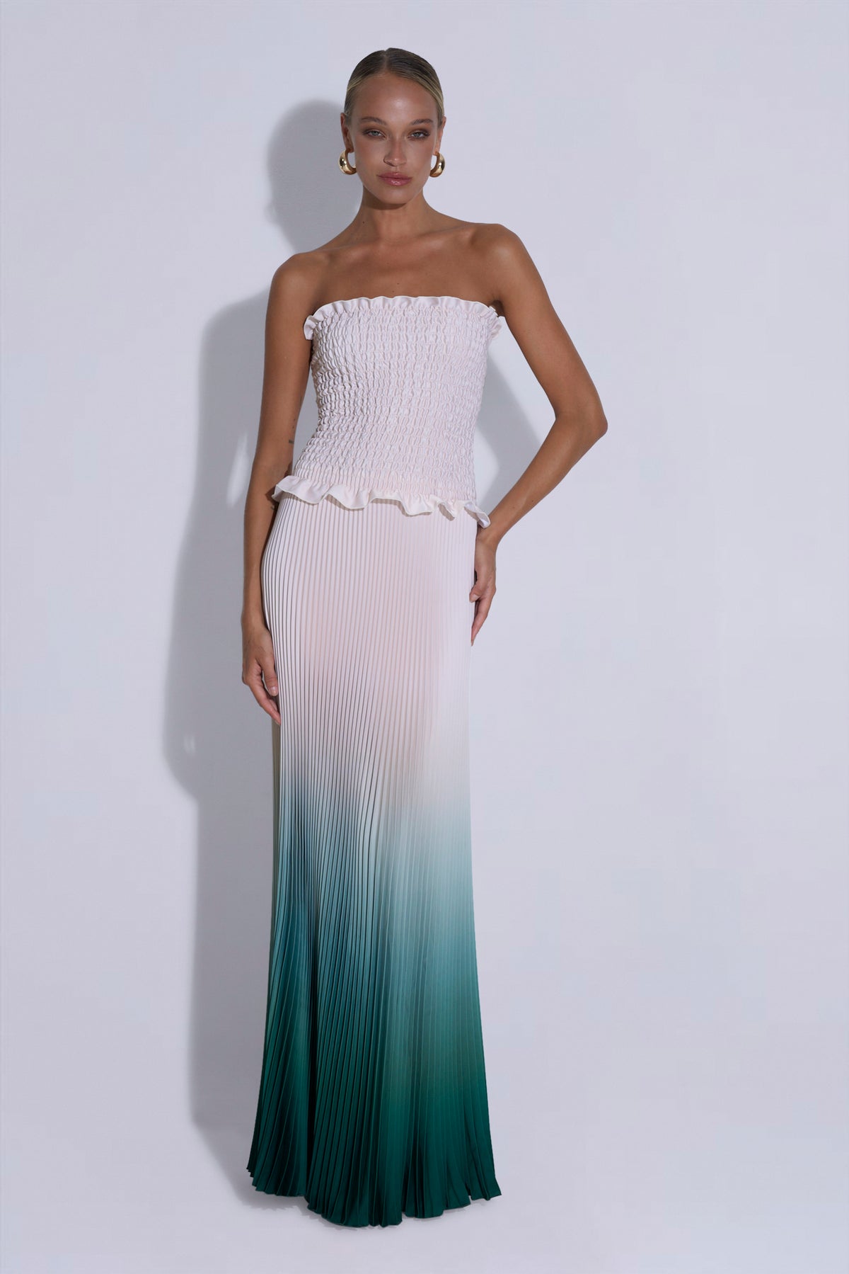 Maya Gown - Green Milk Ombre