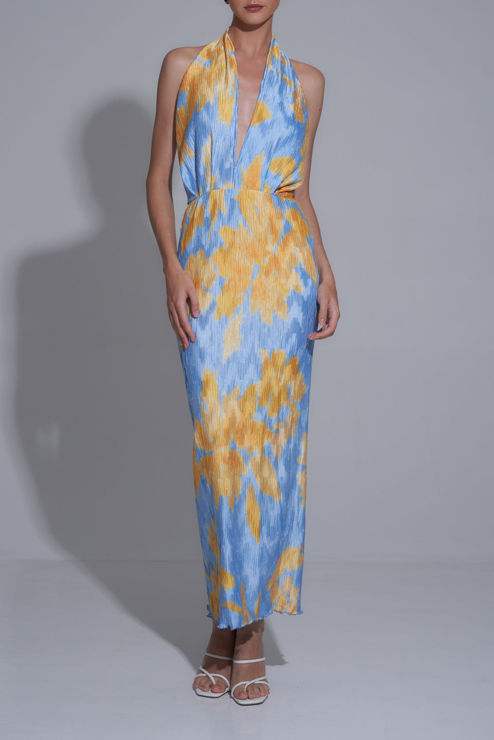 Riviera Sleeveless Gown - Jardin Blue