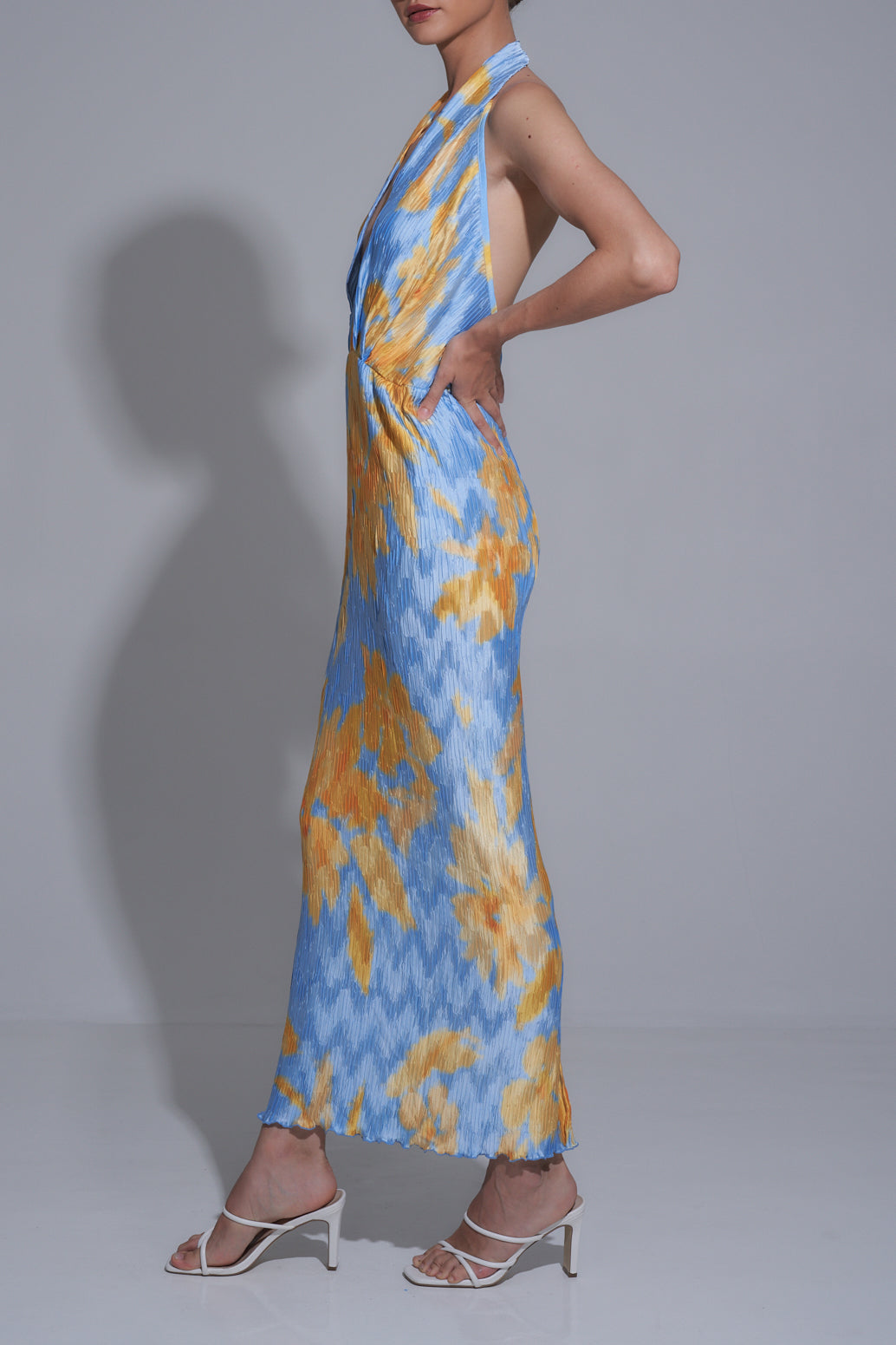 Riviera Sleeveless Gown - Jardin Blue