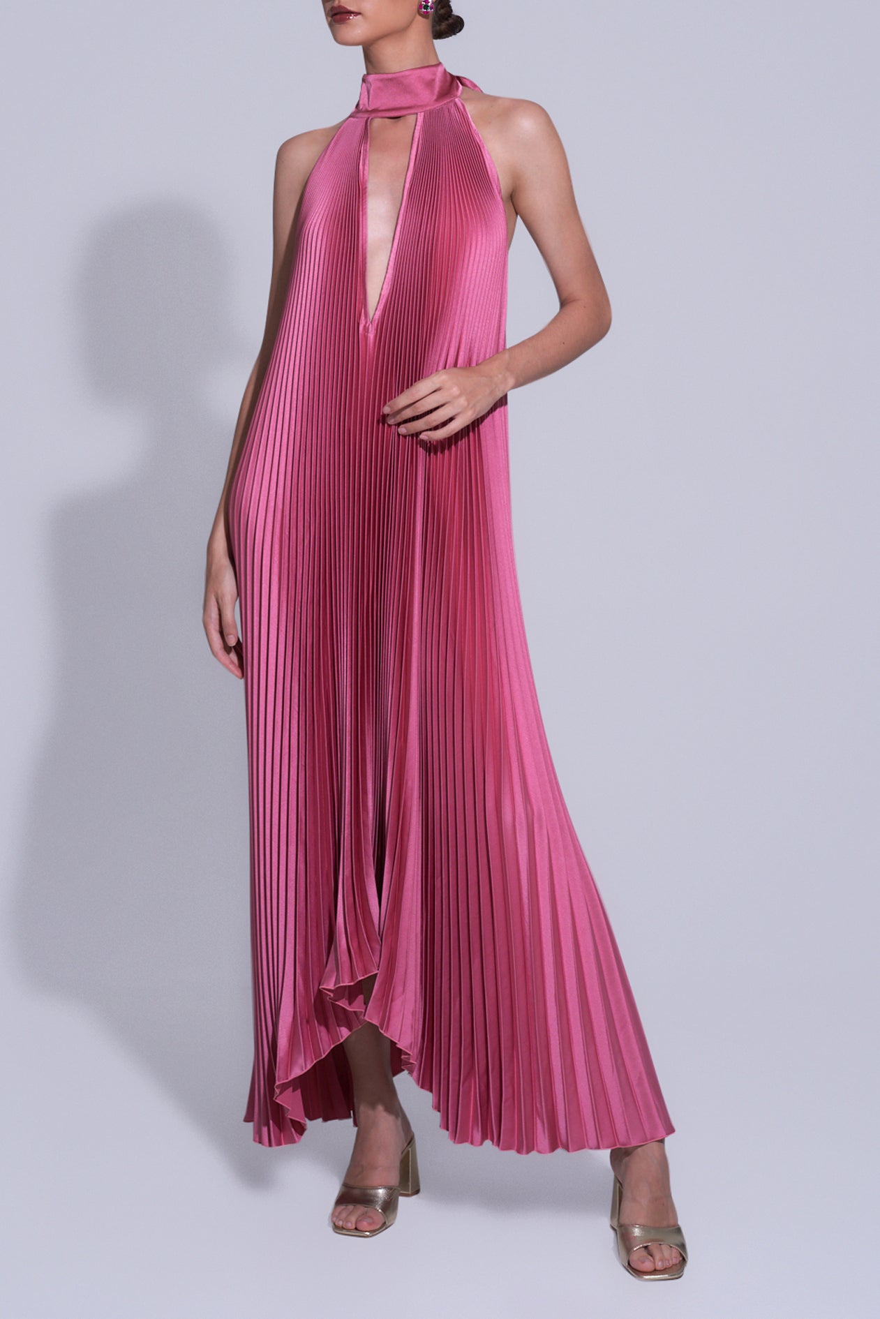 Nicholas sleek ponti outlet split gown