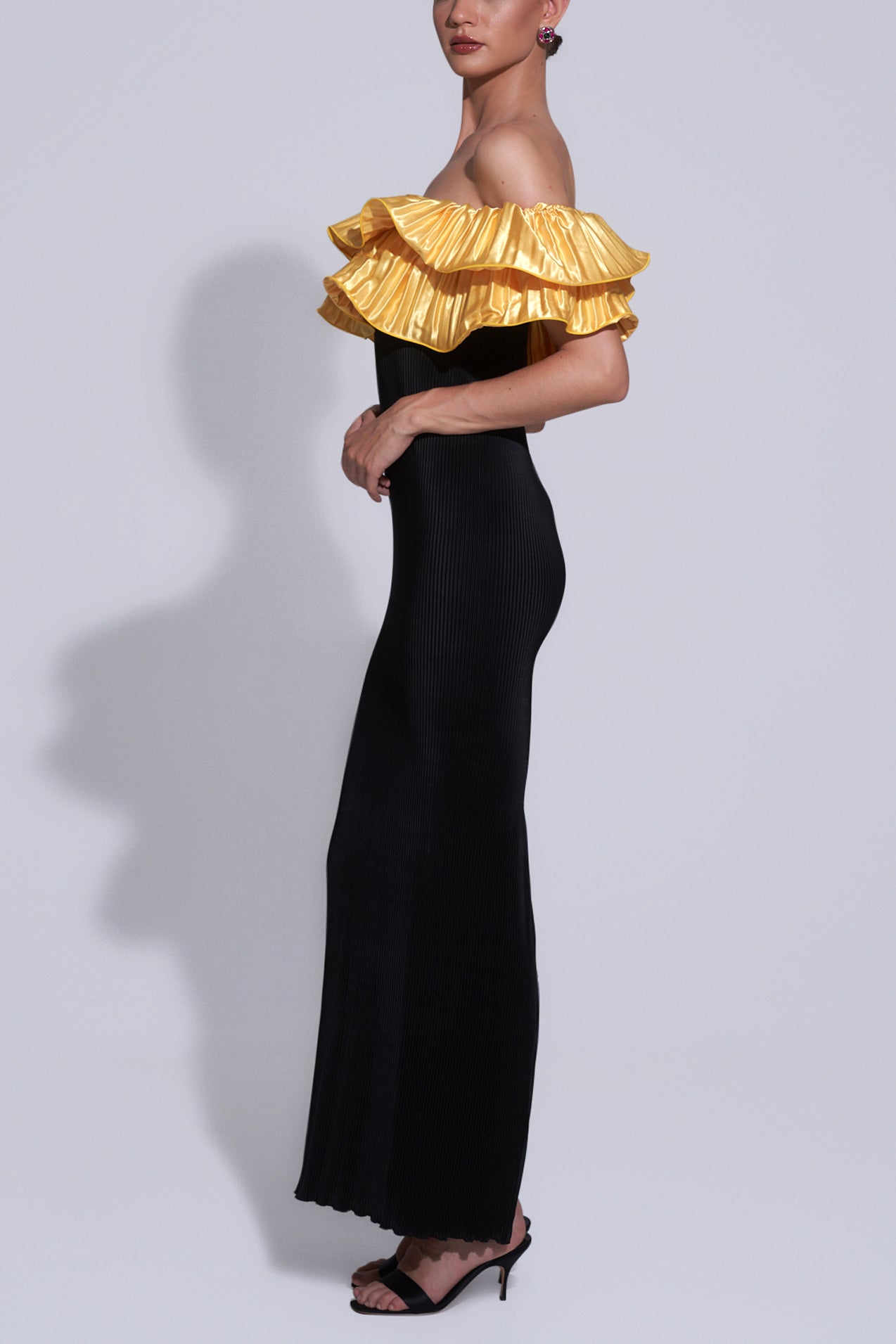 Black and discount gold debut gown