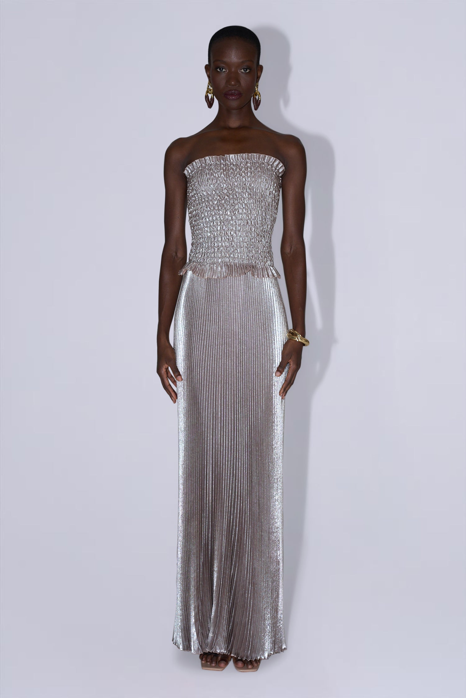 maya silver dress Maya Soft Grey Short Sleeve Stripe Embellished Maxi Dress Maya Deluxe