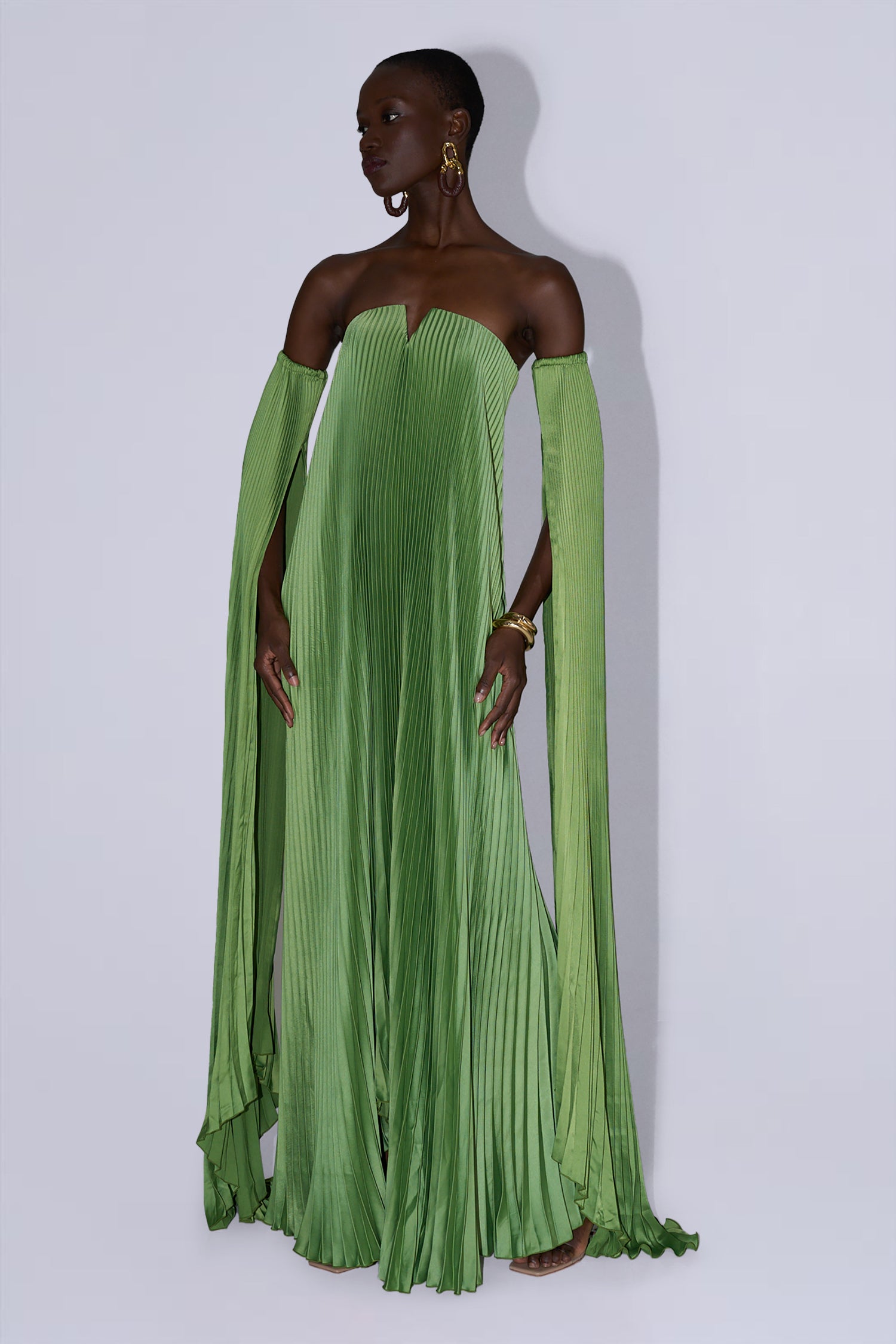 Black Tie Gown Drama Sleeves - Venom