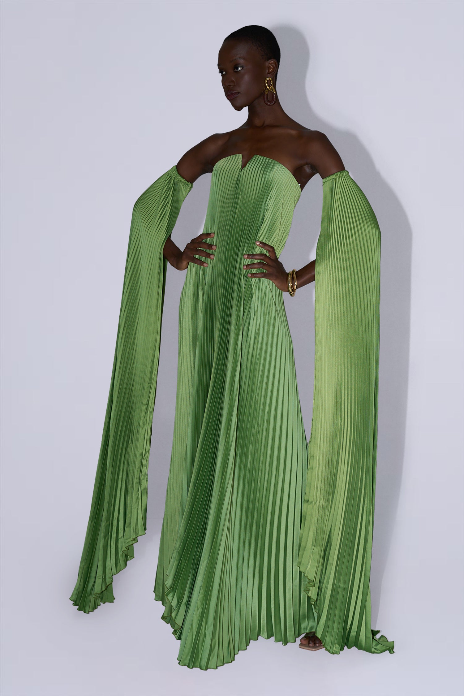 Black Tie Gown Drama Sleeves - Venom