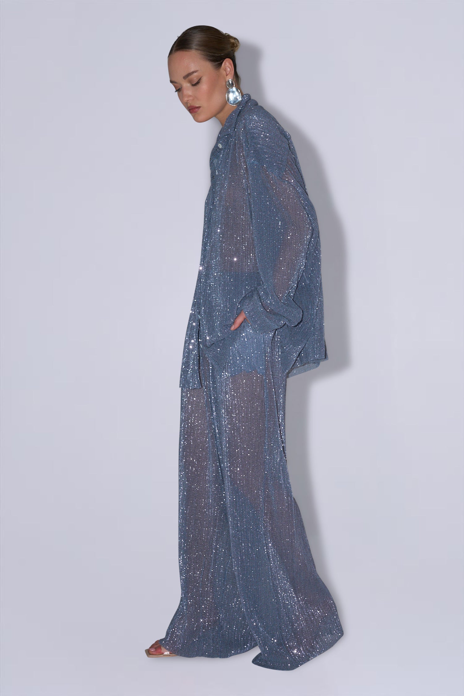 La Musique Pant - Steel Sequin