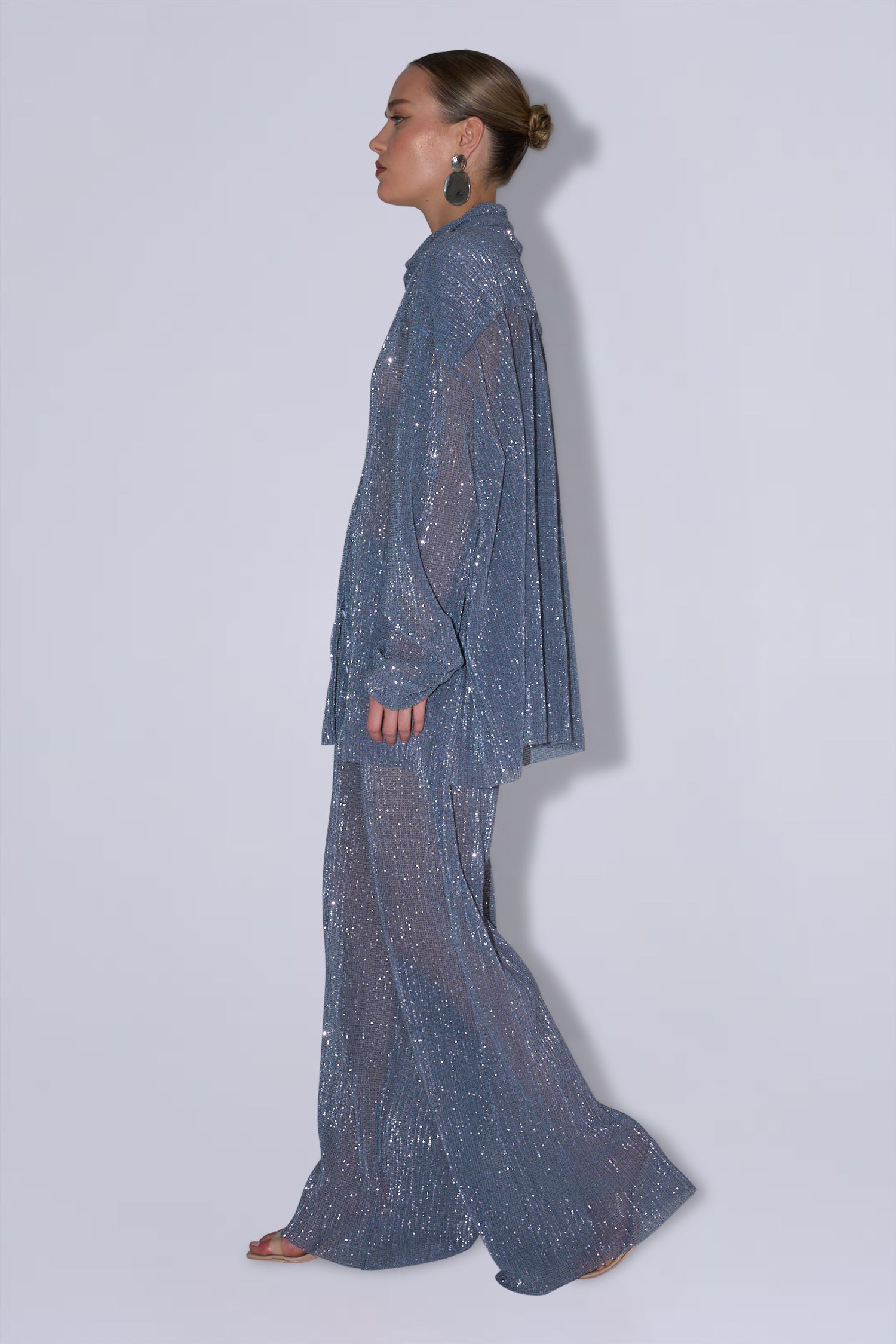 La Musique Pant - Steel Sequin