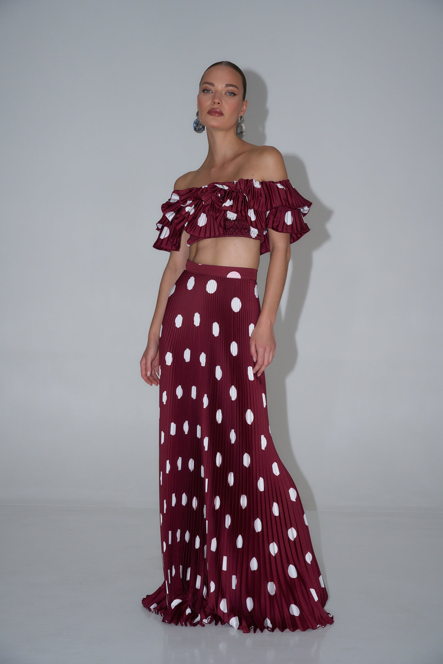 Debut Top - Polka Wine