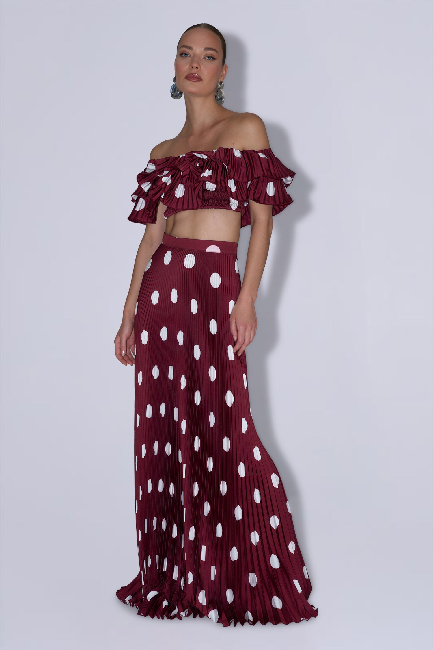 Debut Top - Polka Wine